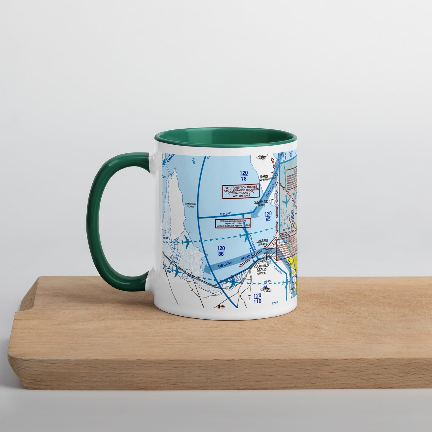 Salt Lake City Flyway Chart mug with color inside