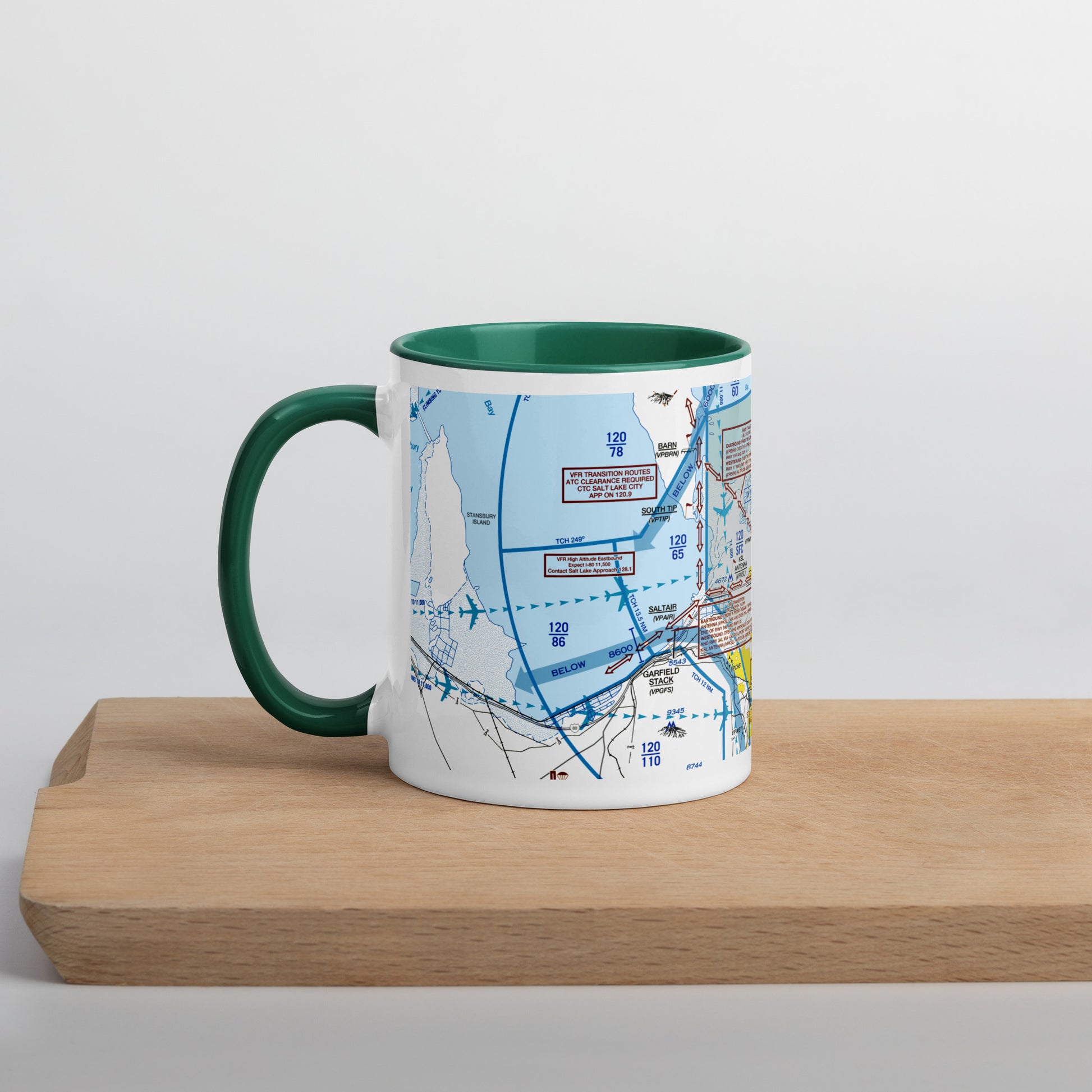 Salt Lake City Flyway Chart mug with color inside