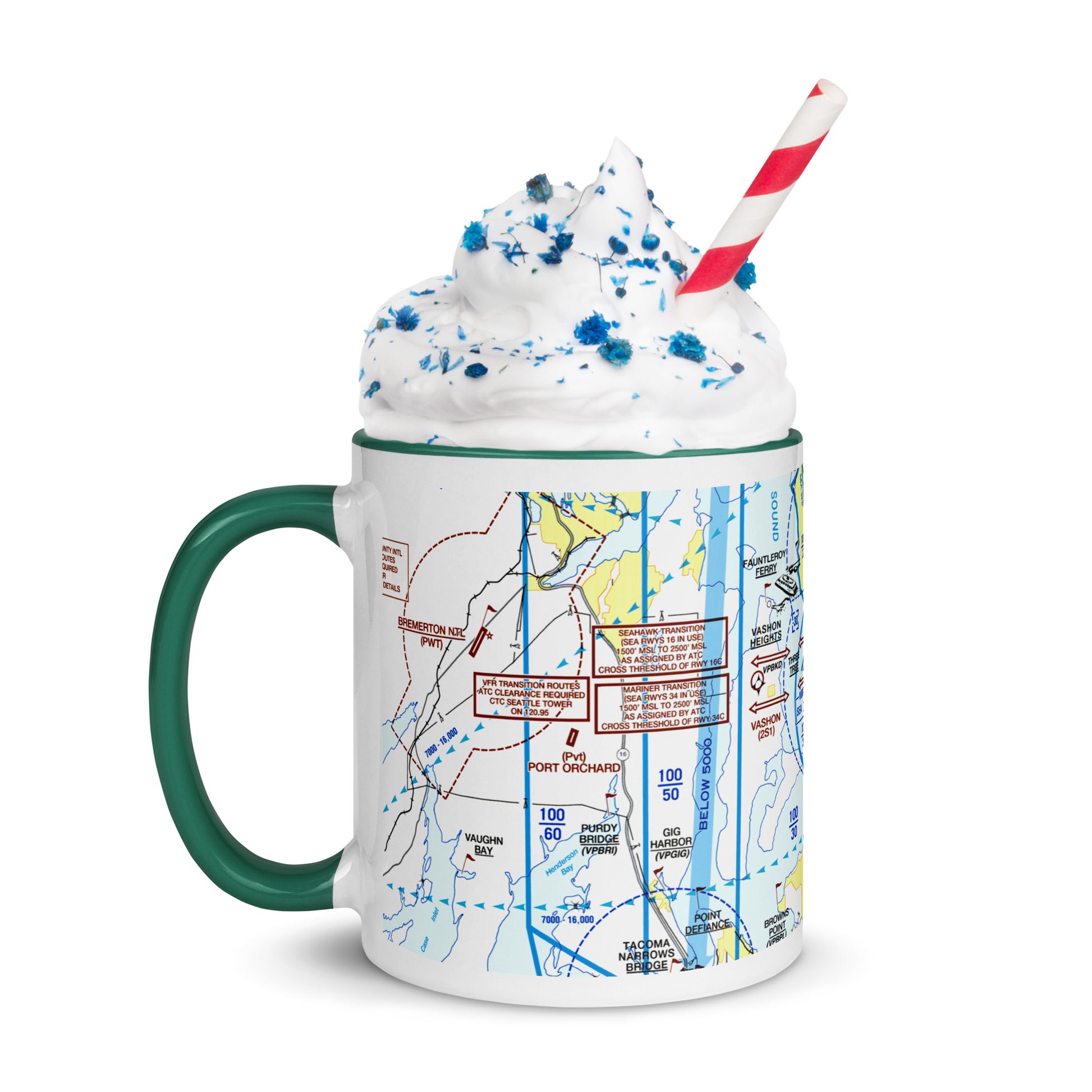 Seattle Flyway Chart 11 oz. mug with color inside