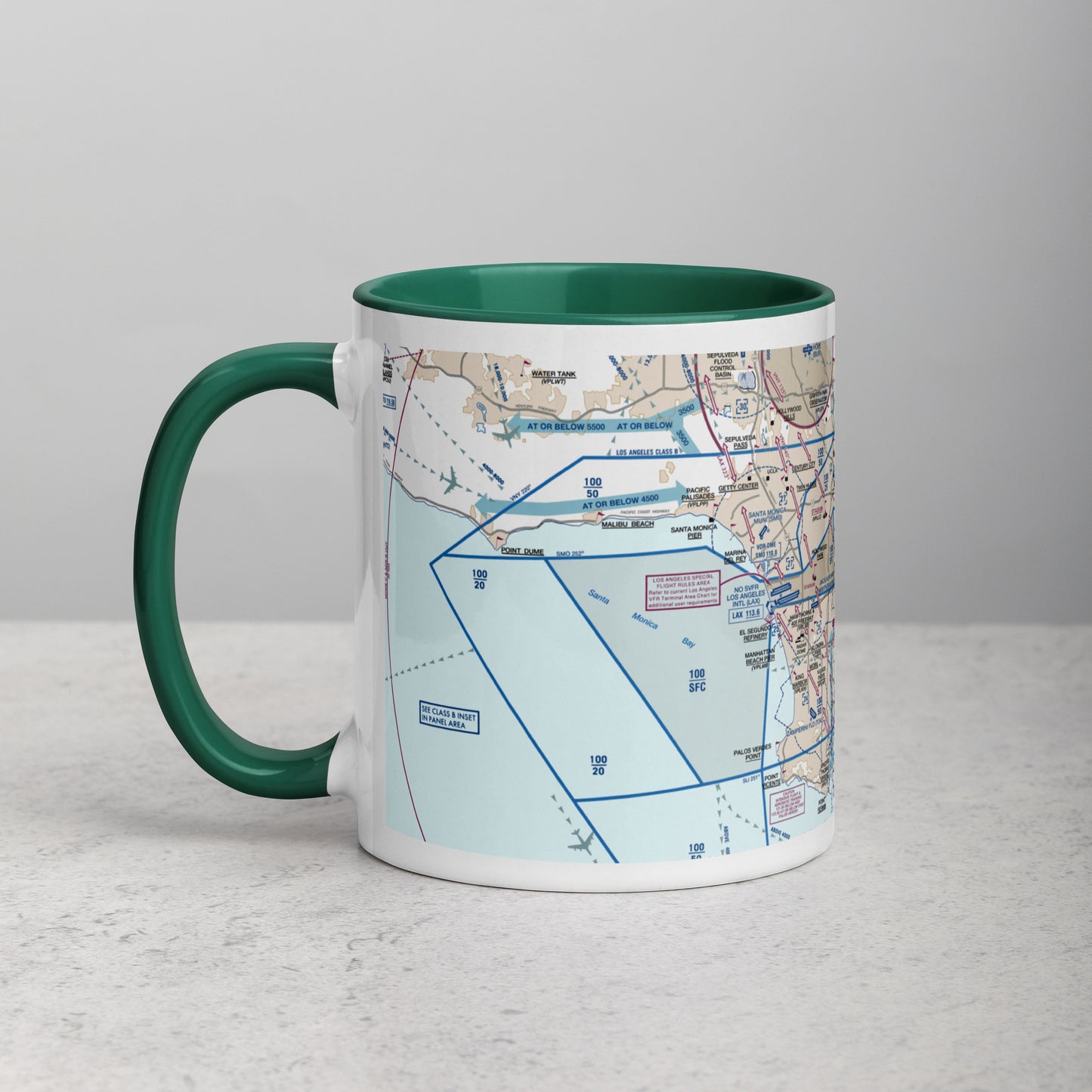 LAX Flyway Chart 11 oz. mug with color inside
