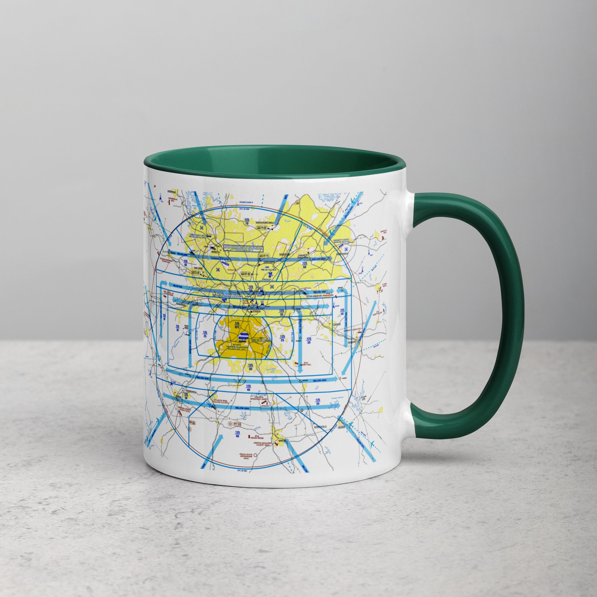 Atlanta Flyway Chart mug with color inside