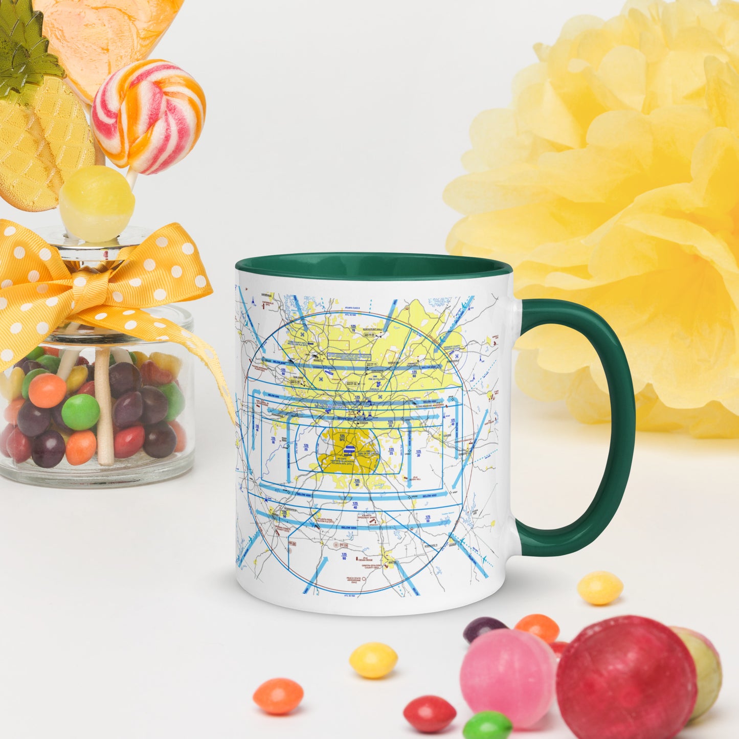 Atlanta Flyway Chart mug with color inside