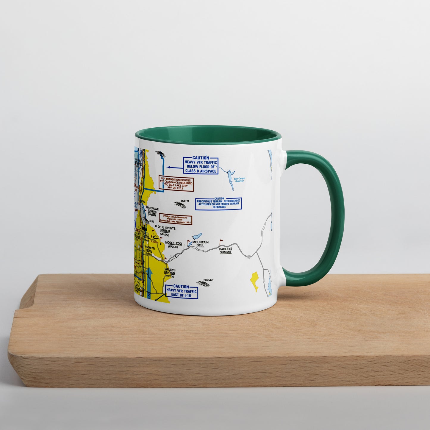 Salt Lake City Flyway Chart mug with color inside