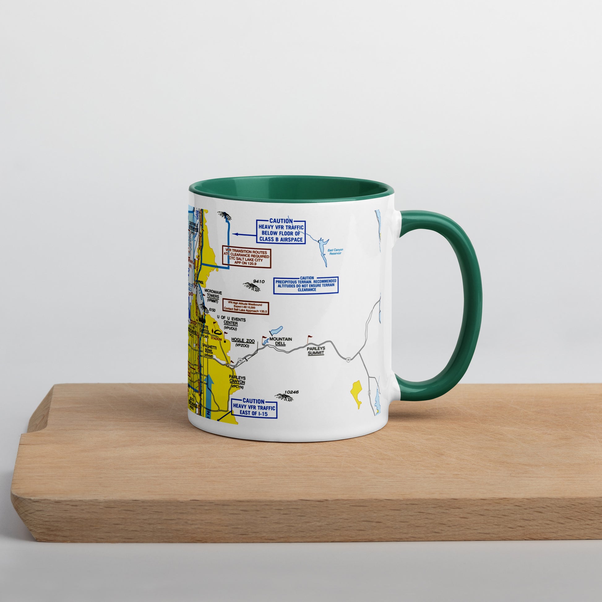 Salt Lake City Flyway Chart mug with color inside