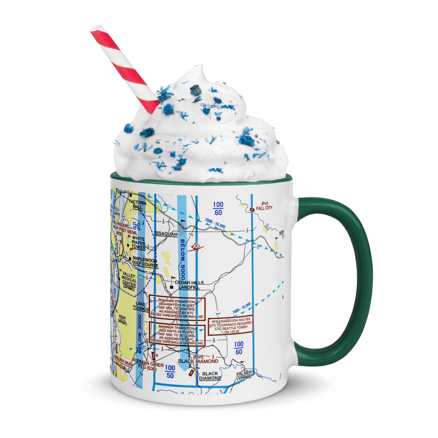 Seattle Flyway Chart 11 oz. mug with color inside