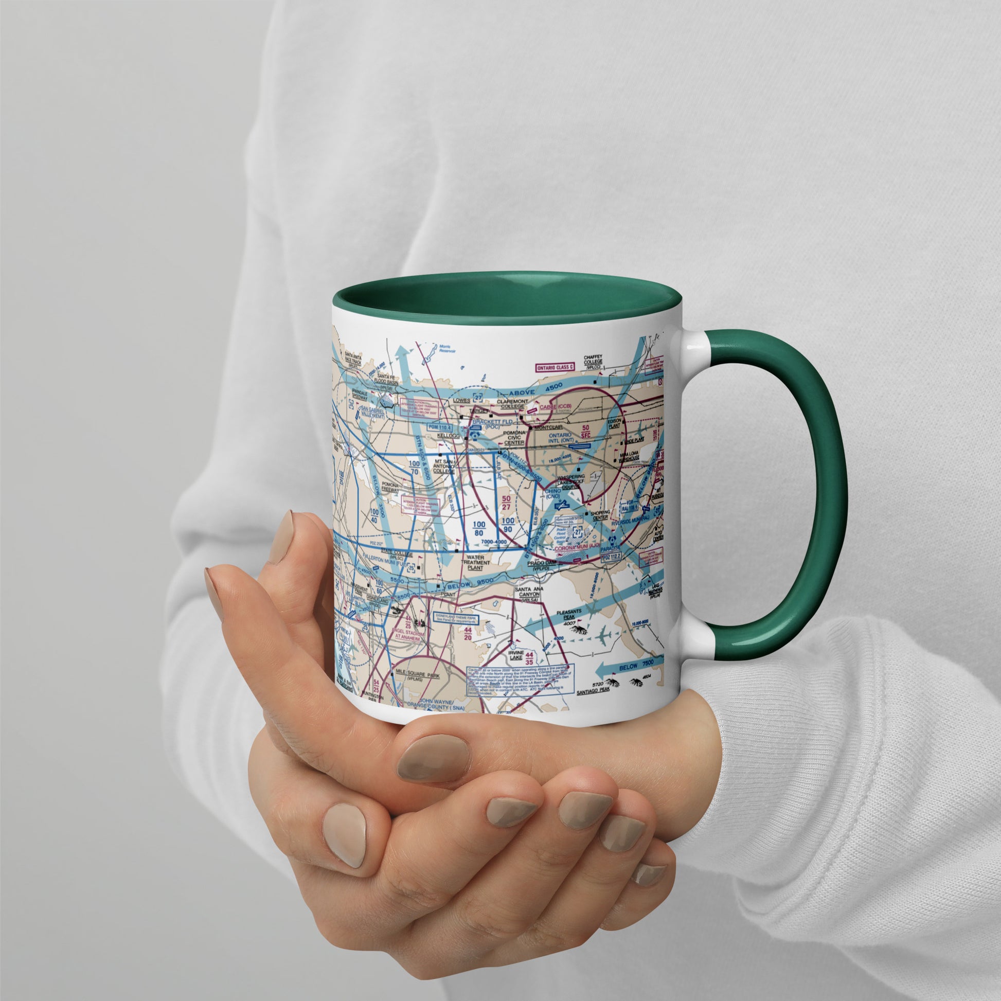 LAX Flyway Chart 11 oz. mug with color inside
