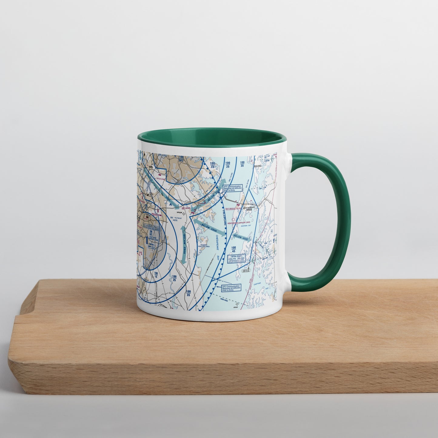 Baltimore-Washington Flyway Chart 11 oz. mug with color inside