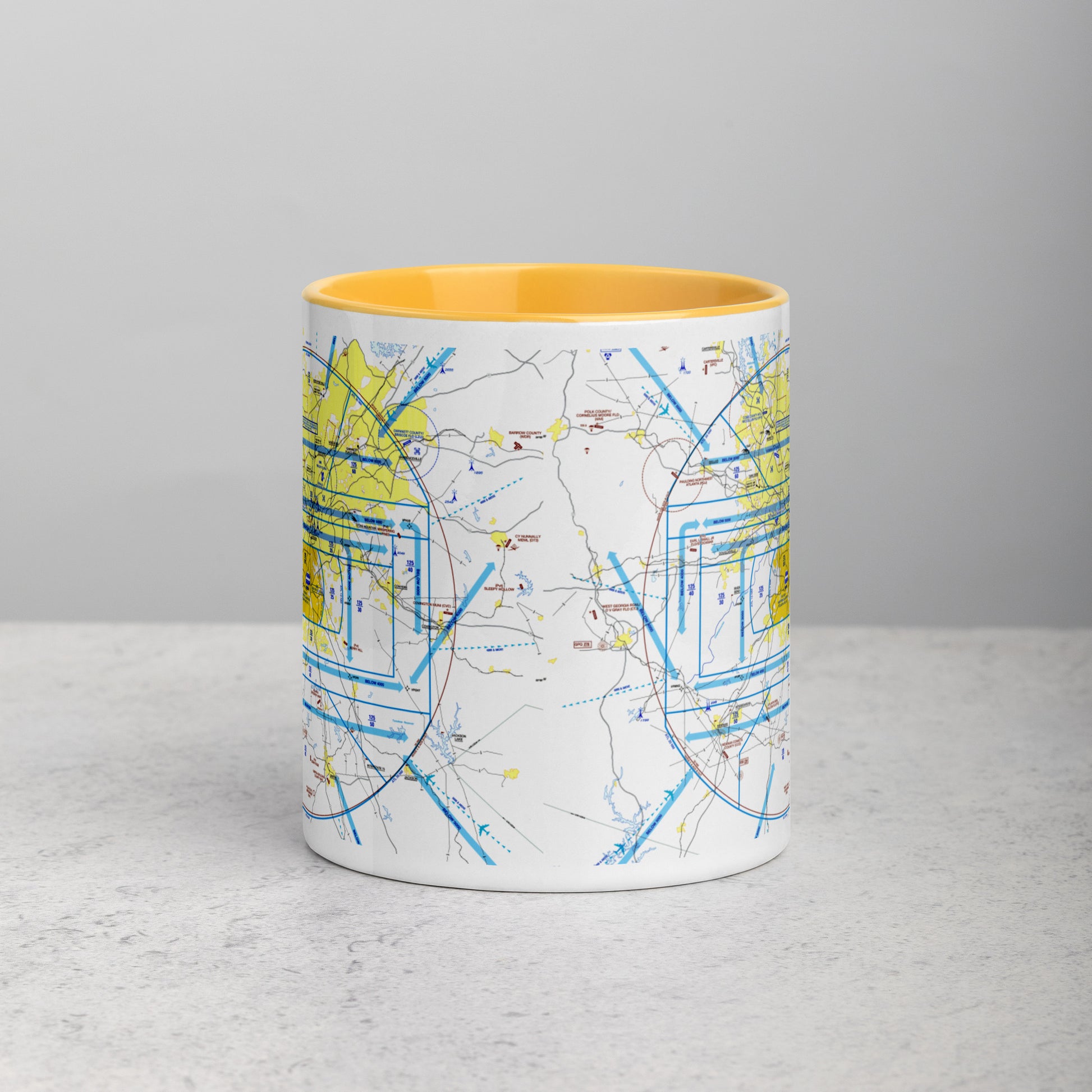 Atlanta Flyway Chart mug with color inside