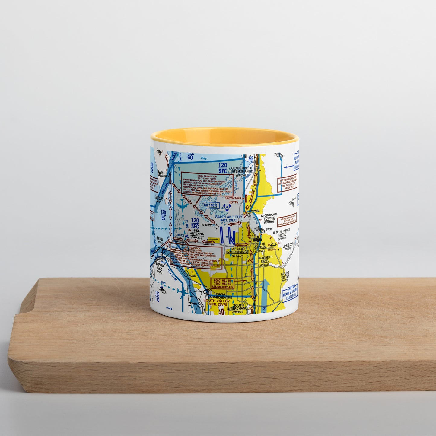 Salt Lake City Flyway Chart mug with color inside