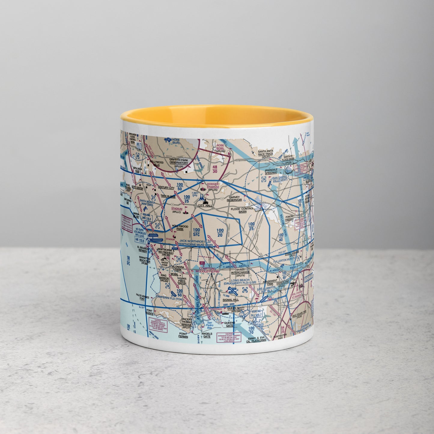 LAX Flyway Chart 11 oz. mug with color inside
