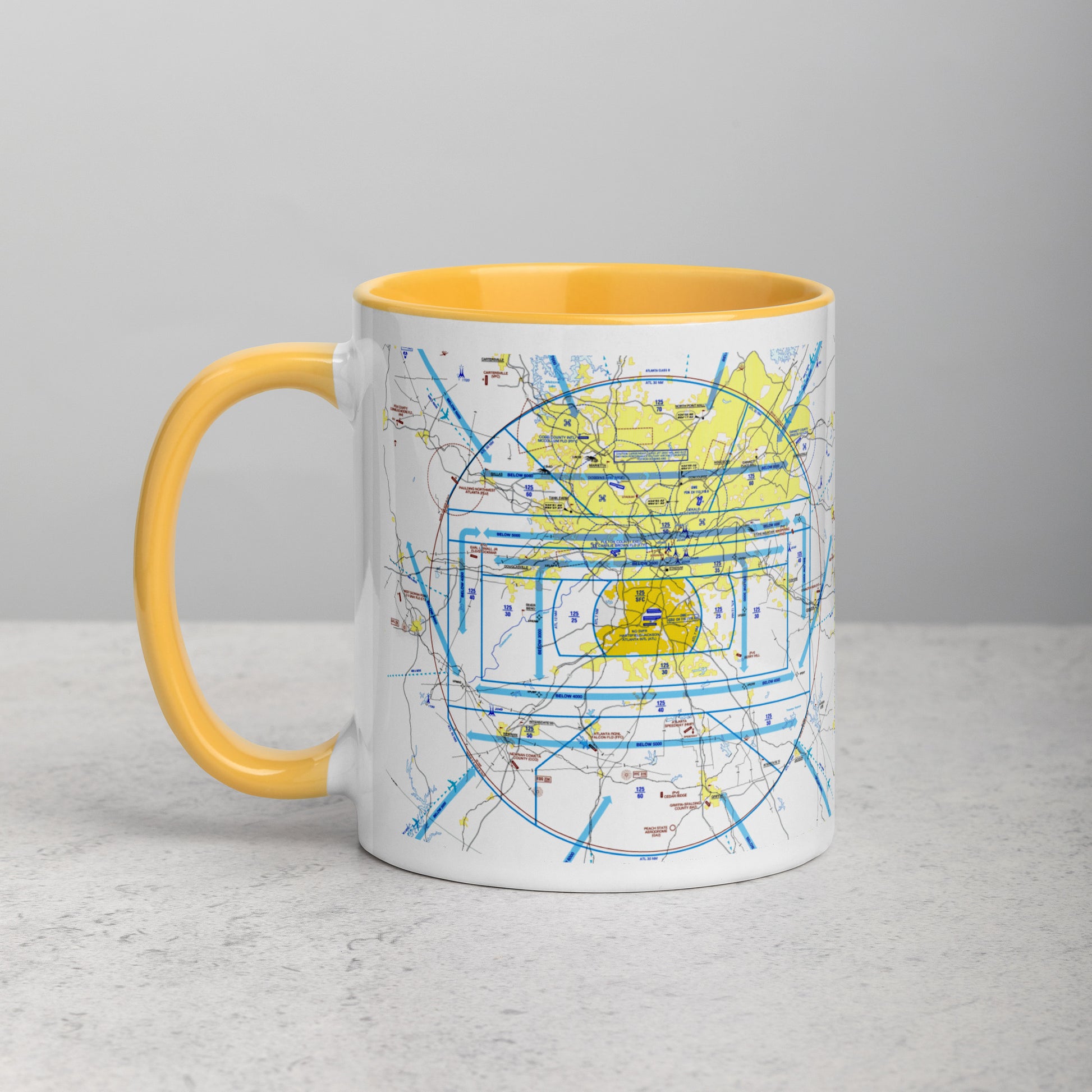 Atlanta Flyway Chart mug with color inside