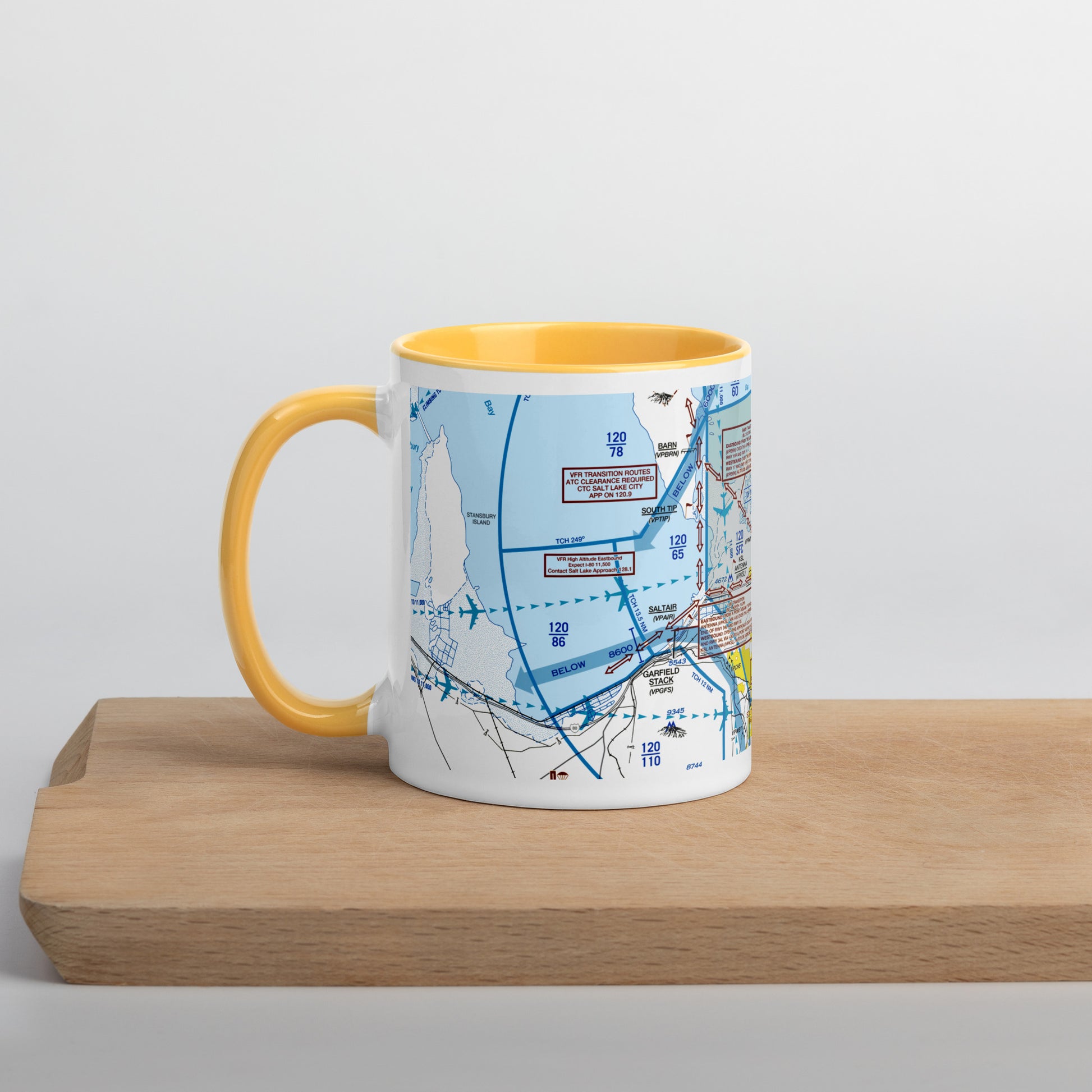 Salt Lake City Flyway Chart mug with color inside
