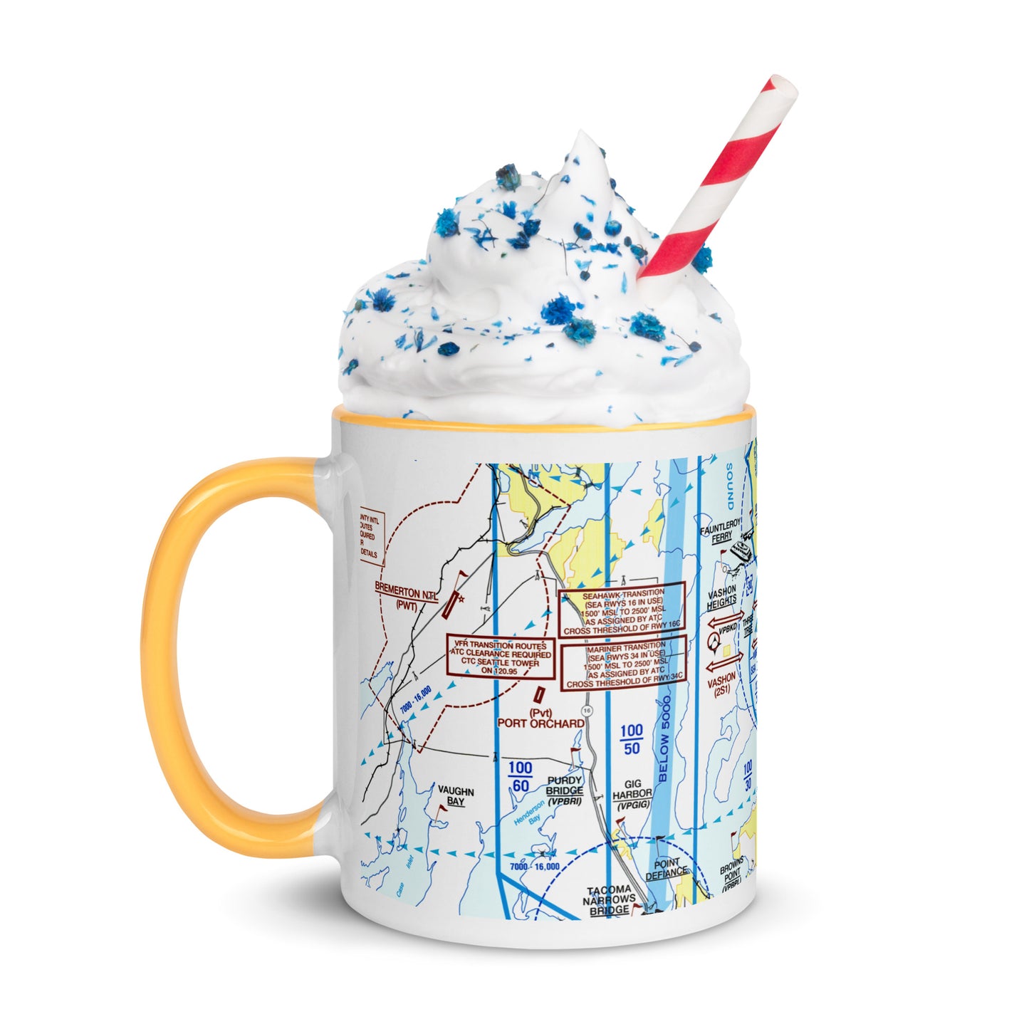 Seattle Flyway Chart 11 oz. mug with color inside