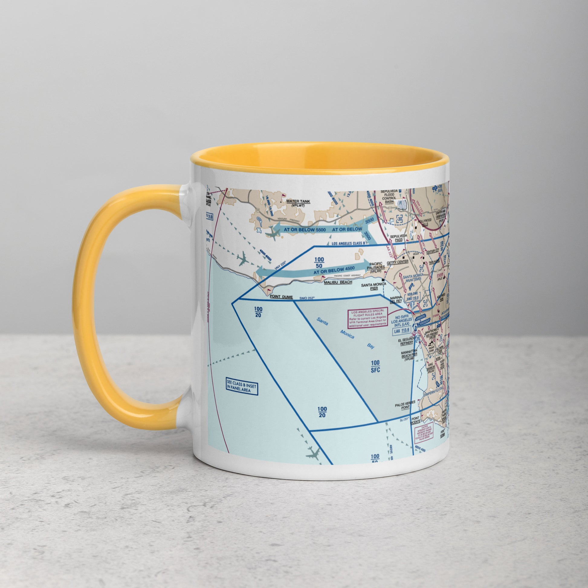 LAX Flyway Chart 11 oz. mug with color inside