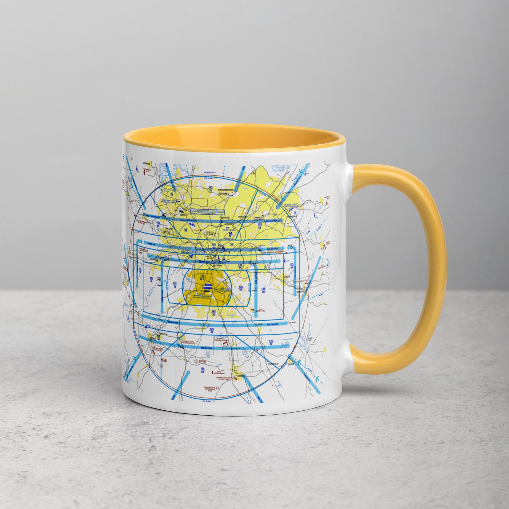Atlanta Flyway Chart mug with color inside
