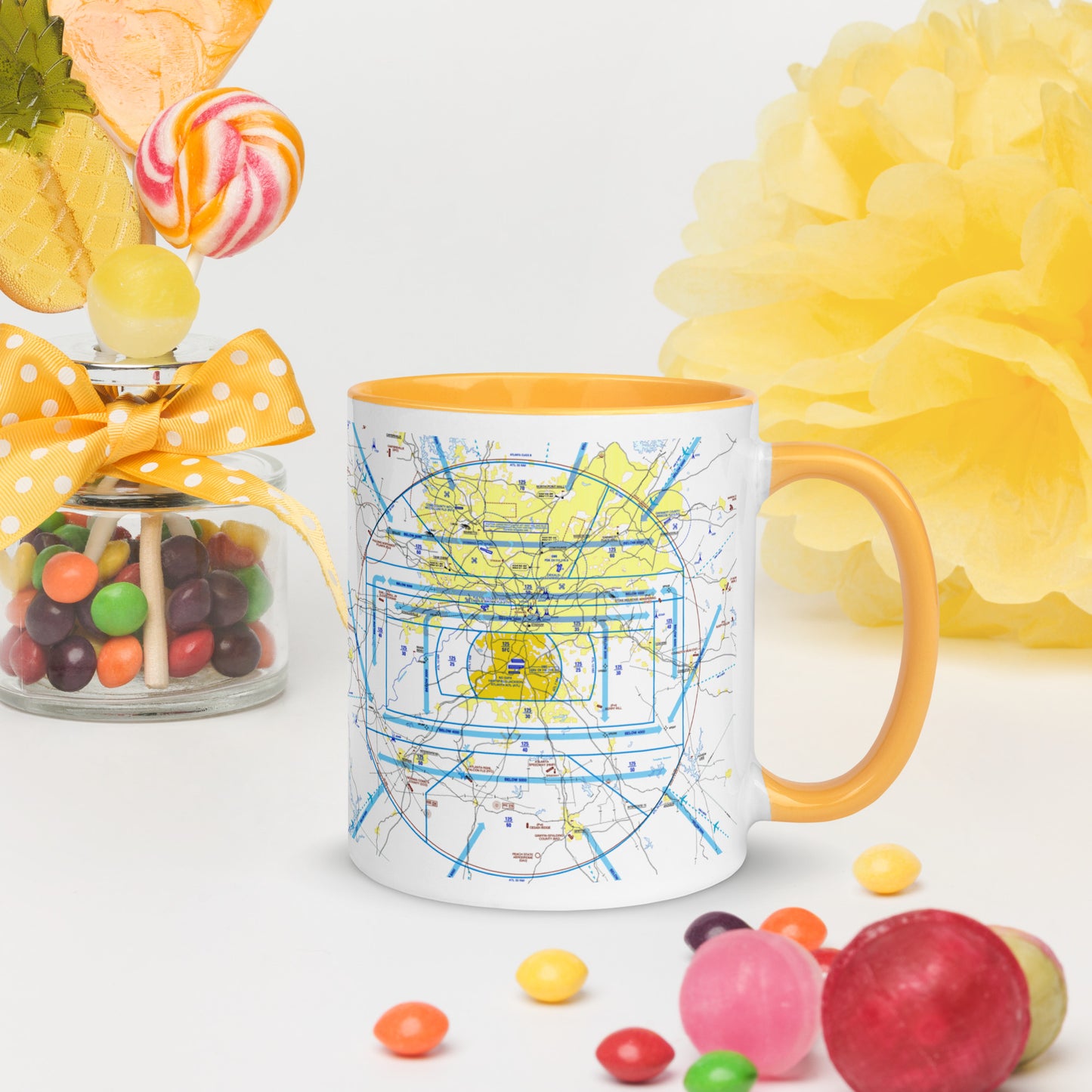 Atlanta Flyway Chart mug with color inside