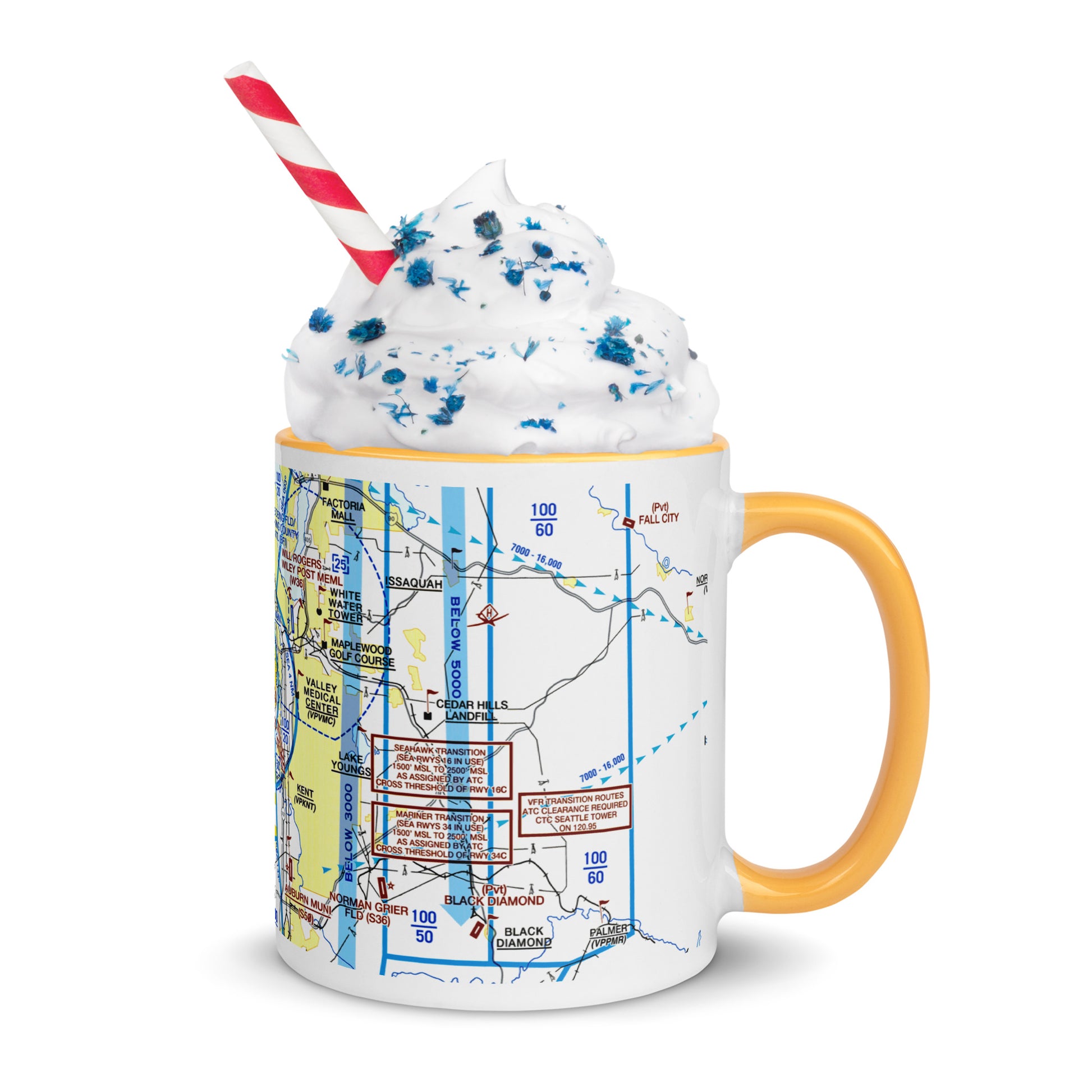 Seattle Flyway Chart 11 oz. mug with color inside