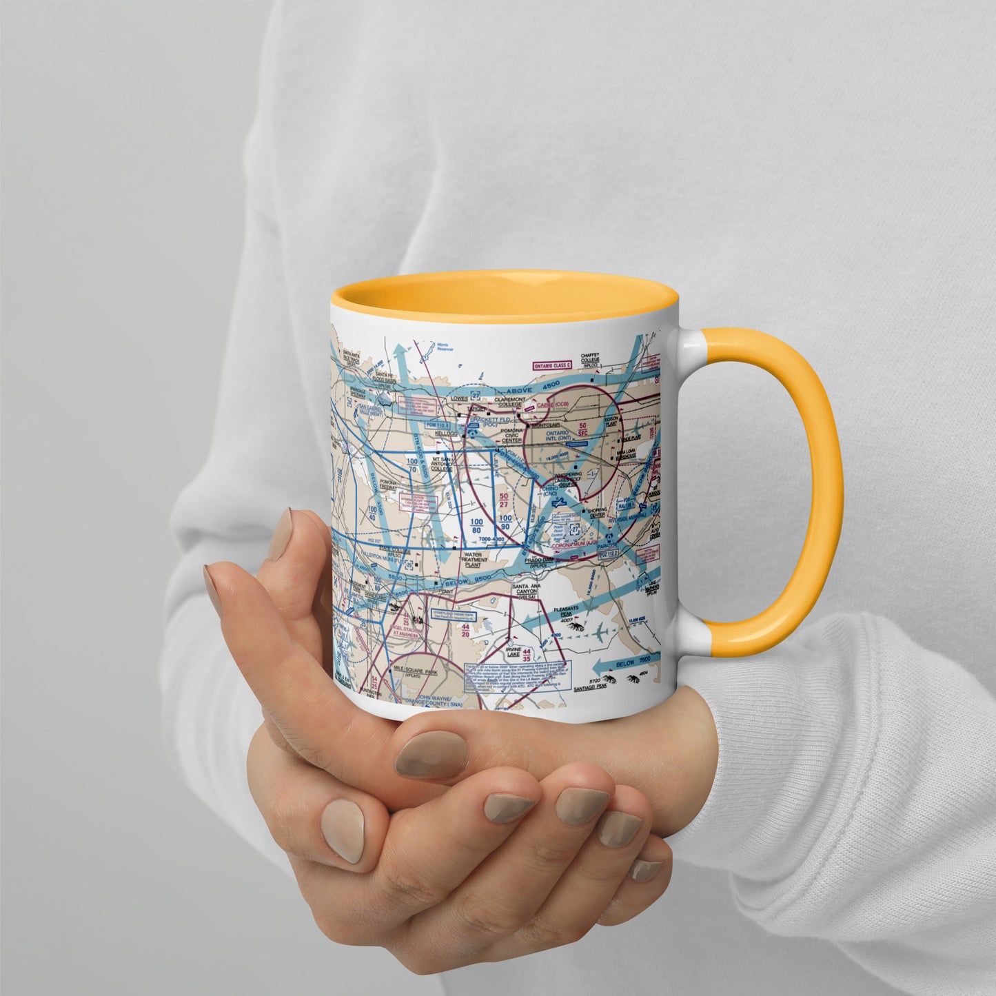 LAX Flyway Chart 11 oz. mug with color inside