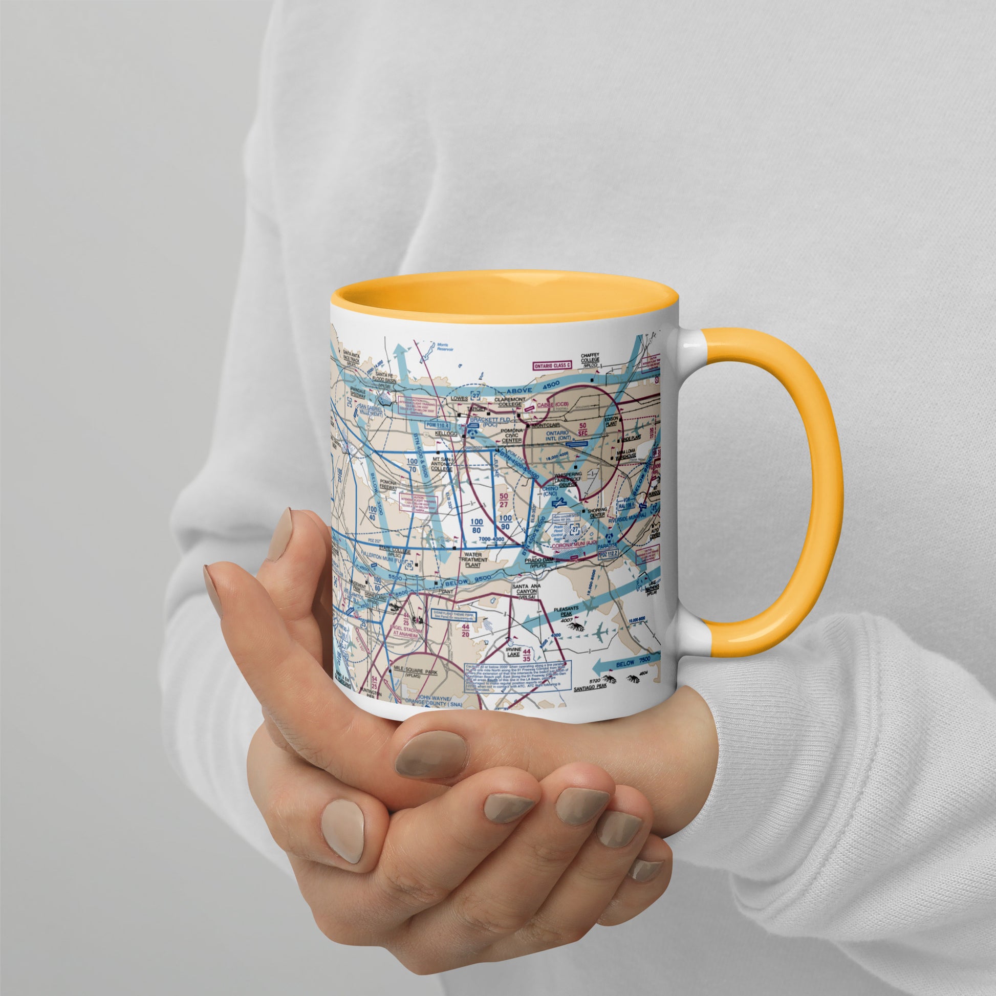 LAX Flyway Chart 11 oz. mug with color inside