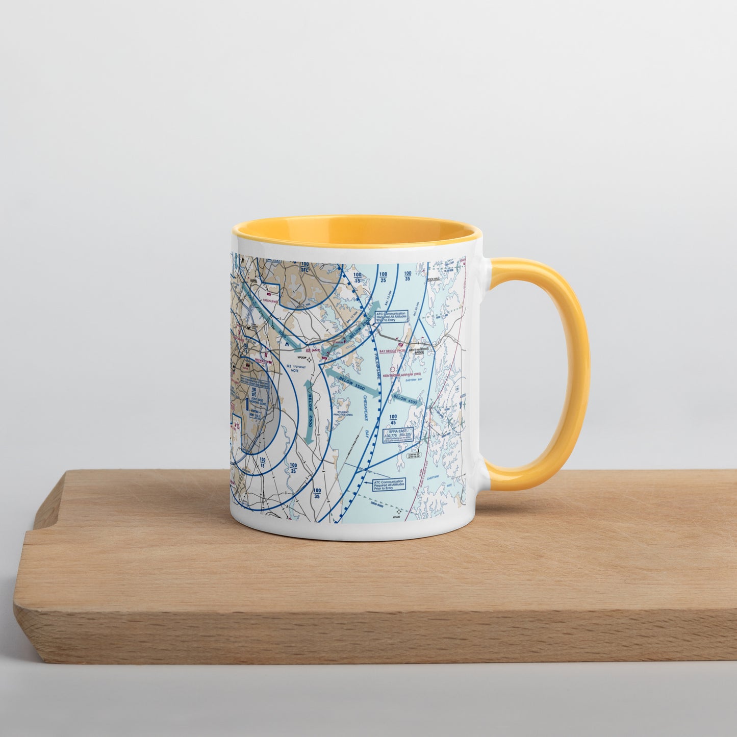 Baltimore-Washington Flyway Chart 11 oz. mug with color inside