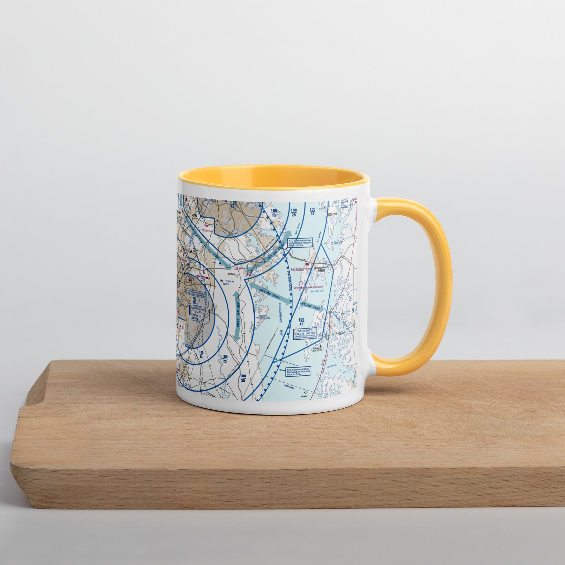 Baltimore-Washington Flyway Chart 11 oz. mug with color inside