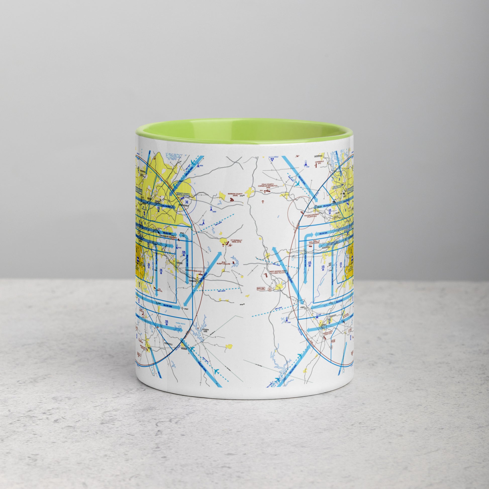 Atlanta Flyway Chart mug with color inside