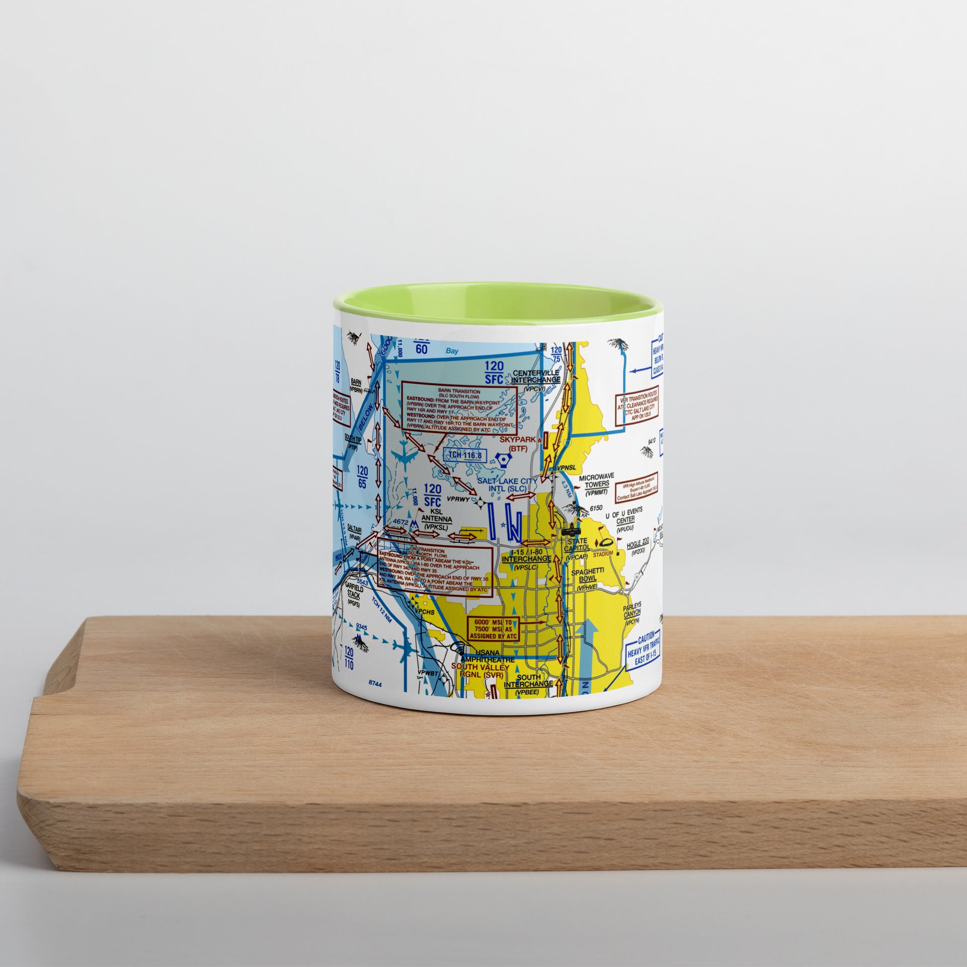 Salt Lake City Flyway Chart mug with color inside