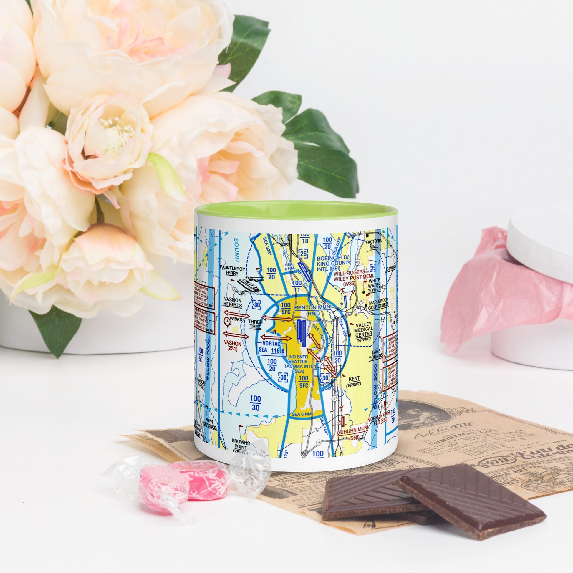 Seattle Flyway Chart 11 oz. mug with color inside