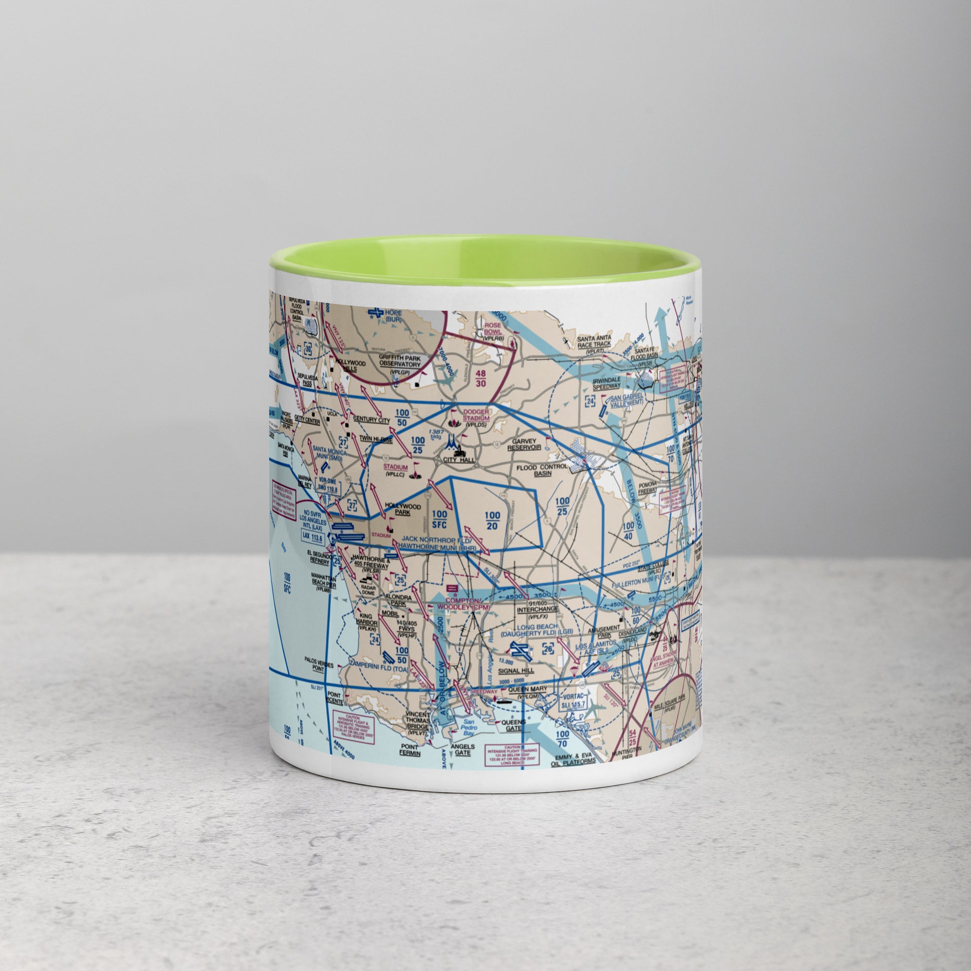 LAX Flyway Chart 11 oz. mug with color inside