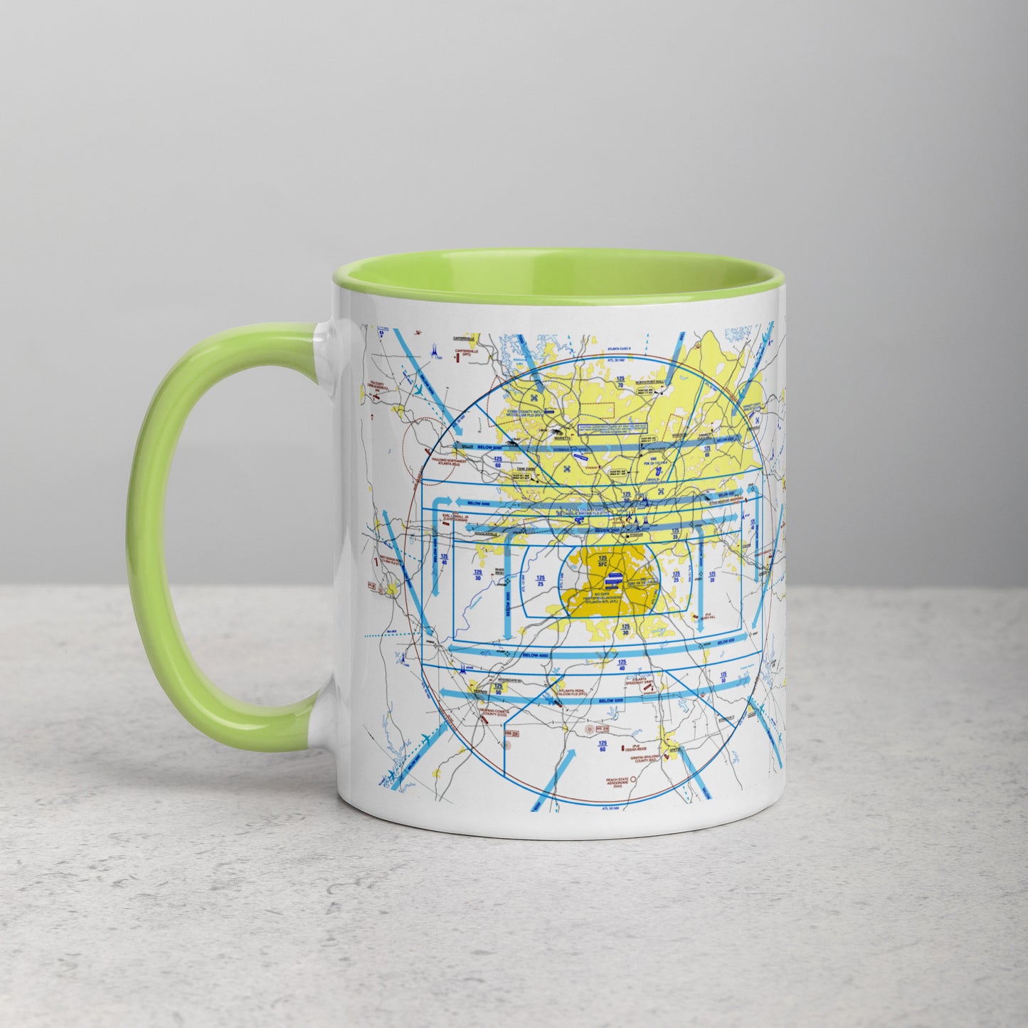 Atlanta Flyway Chart mug with color inside