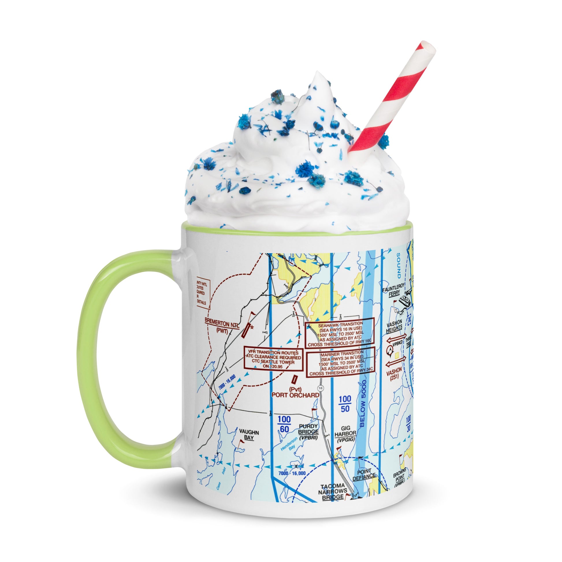 Seattle Flyway Chart 11 oz. mug with color inside