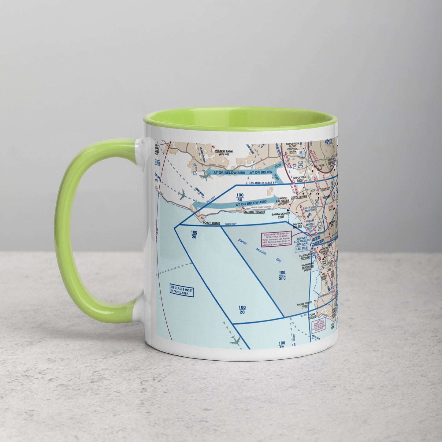 LAX Flyway Chart 11 oz. mug with color inside