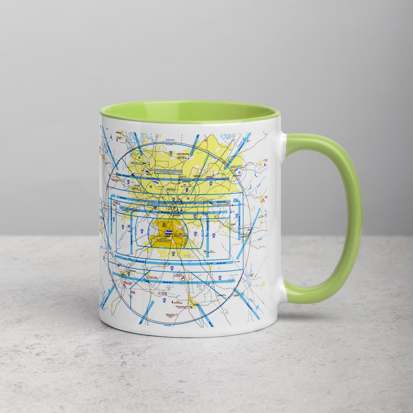 Atlanta Flyway Chart mug with color inside