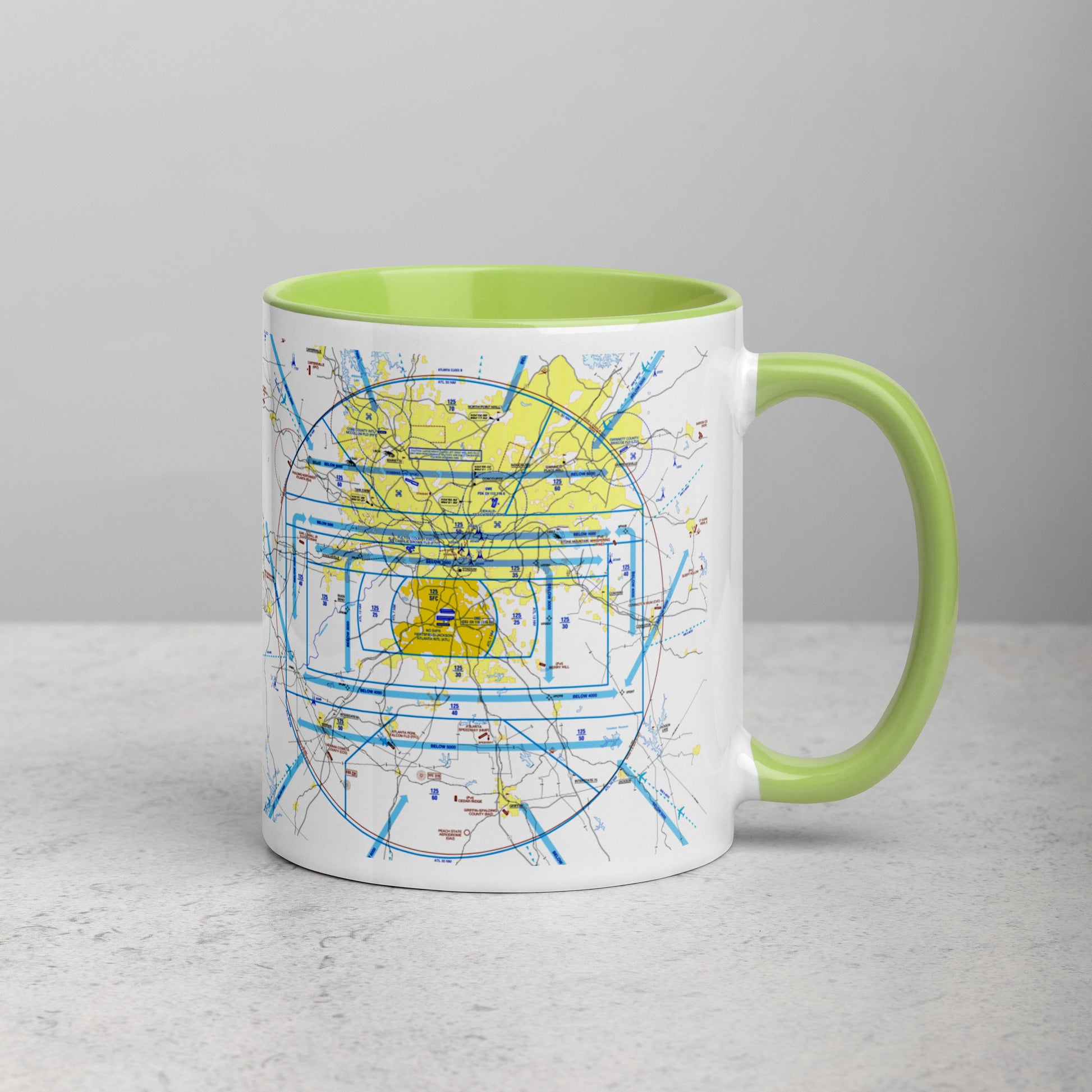 Atlanta Flyway Chart mug with color inside