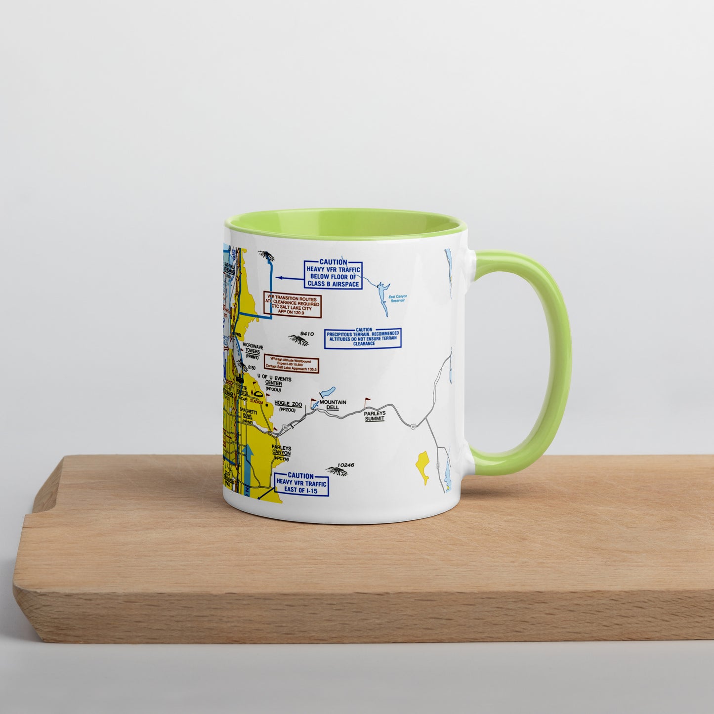 Salt Lake City Flyway Chart mug with color inside