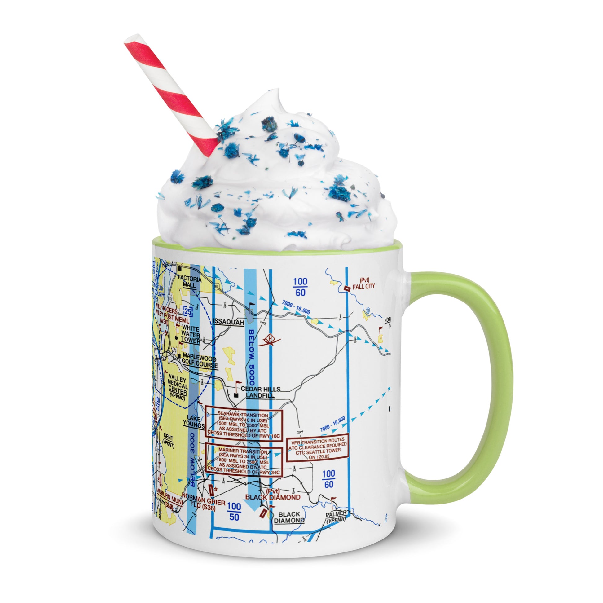 Seattle Flyway Chart 11 oz. mug with color inside