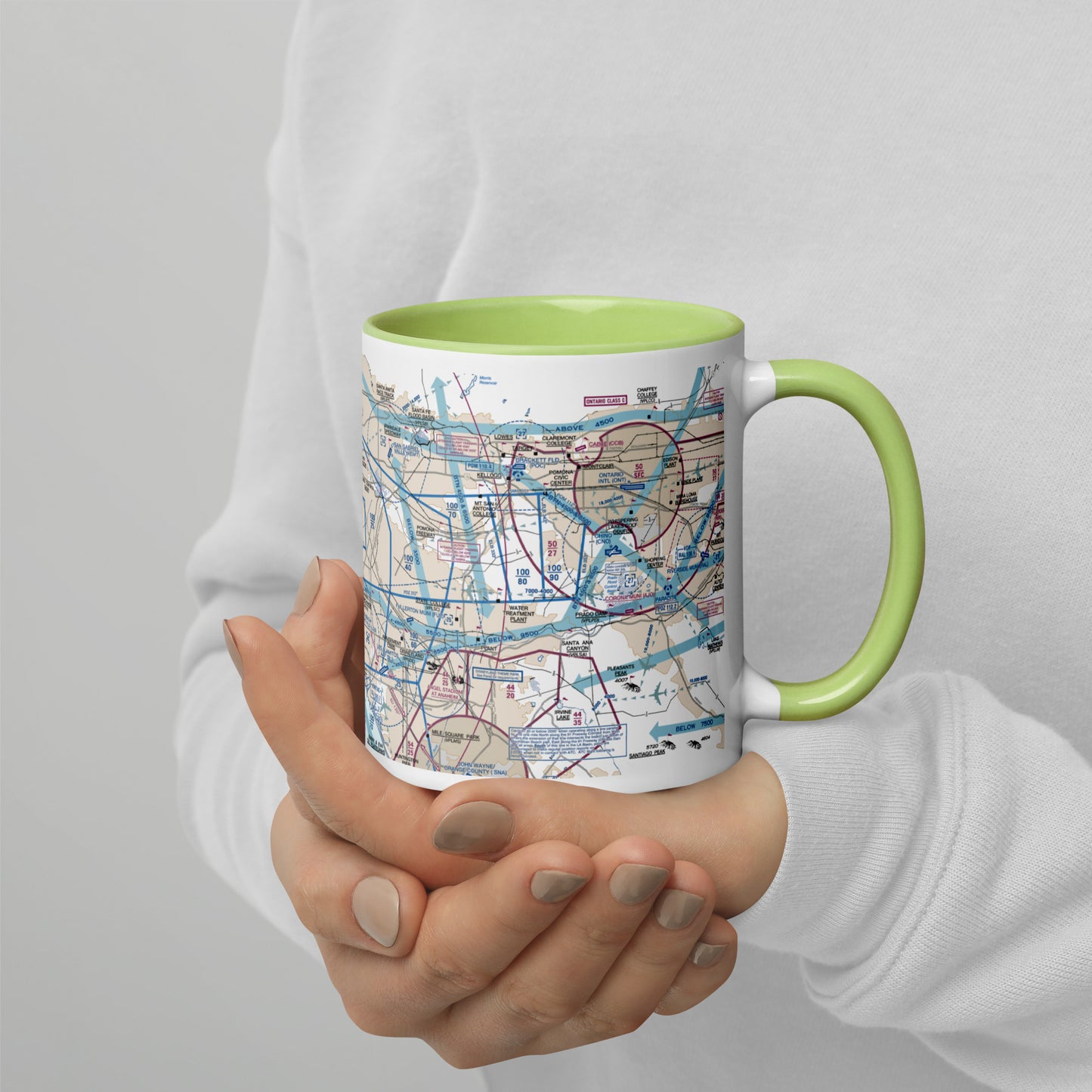 LAX Flyway Chart 11 oz. mug with color inside