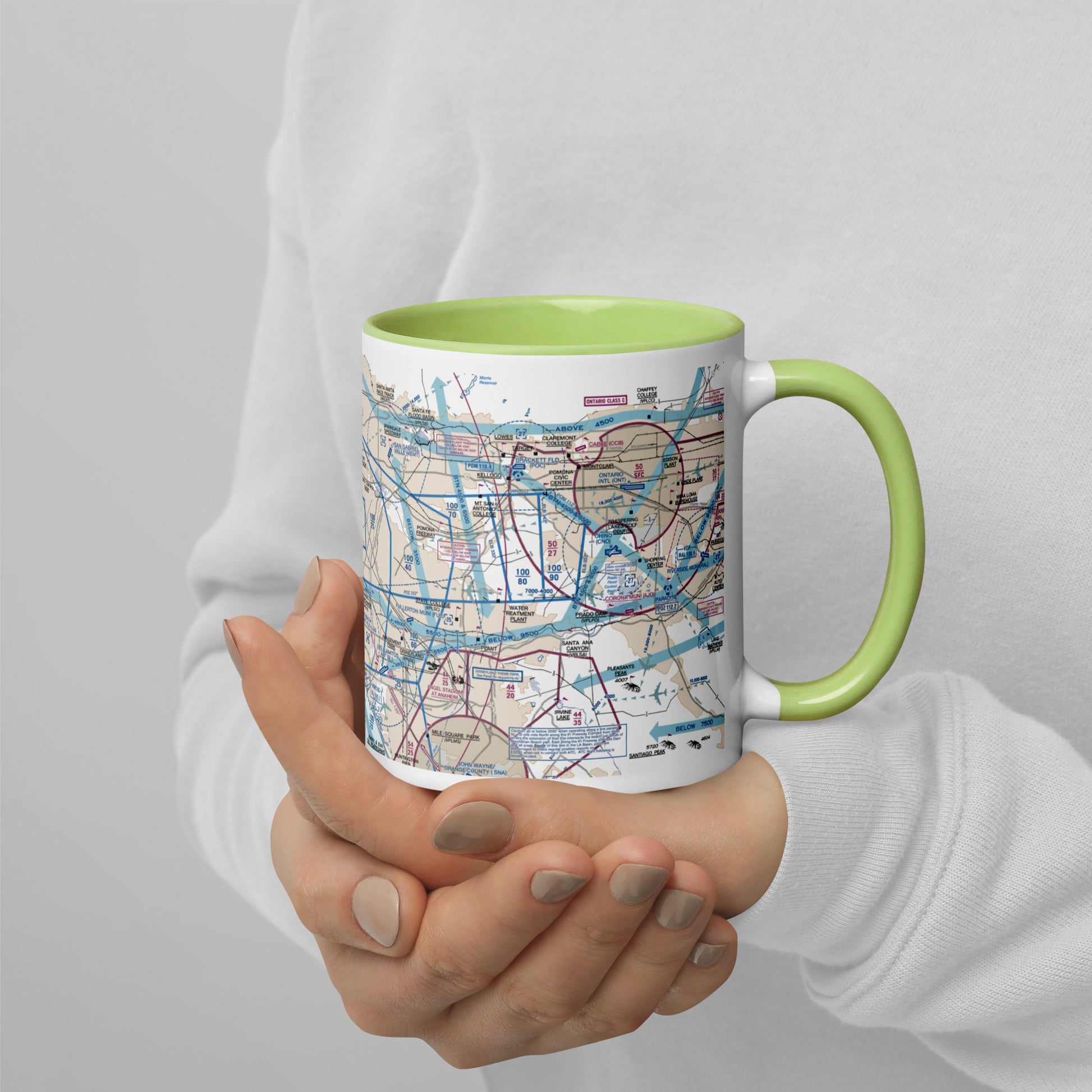 LAX Flyway Chart 11 oz. mug with color inside
