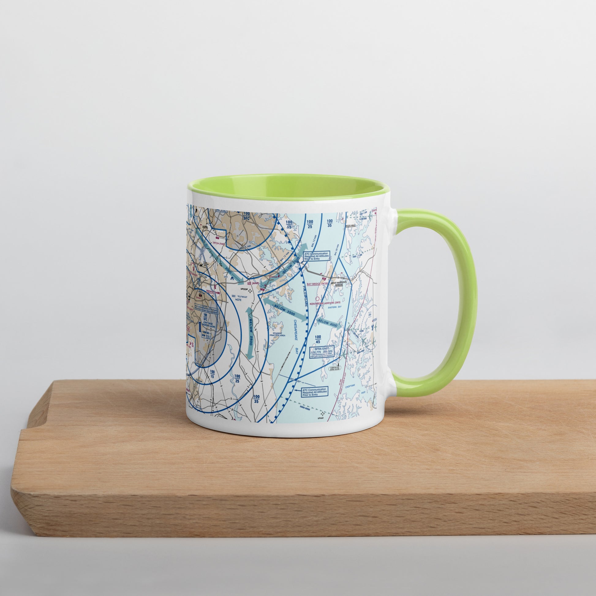 Baltimore-Washington Flyway Chart 11 oz. mug with color inside