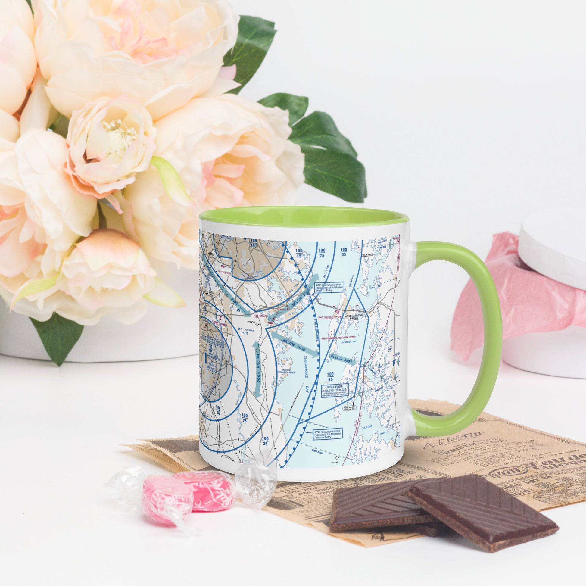 Baltimore-Washington Flyway Chart 11 oz. mug with color inside