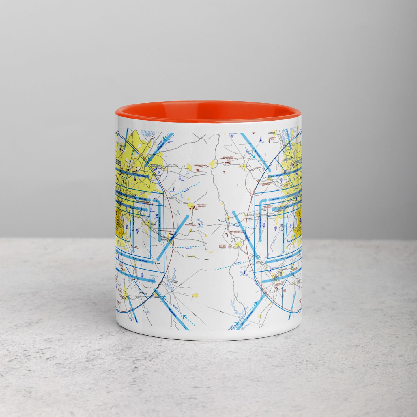 Atlanta Flyway Chart mug with color inside