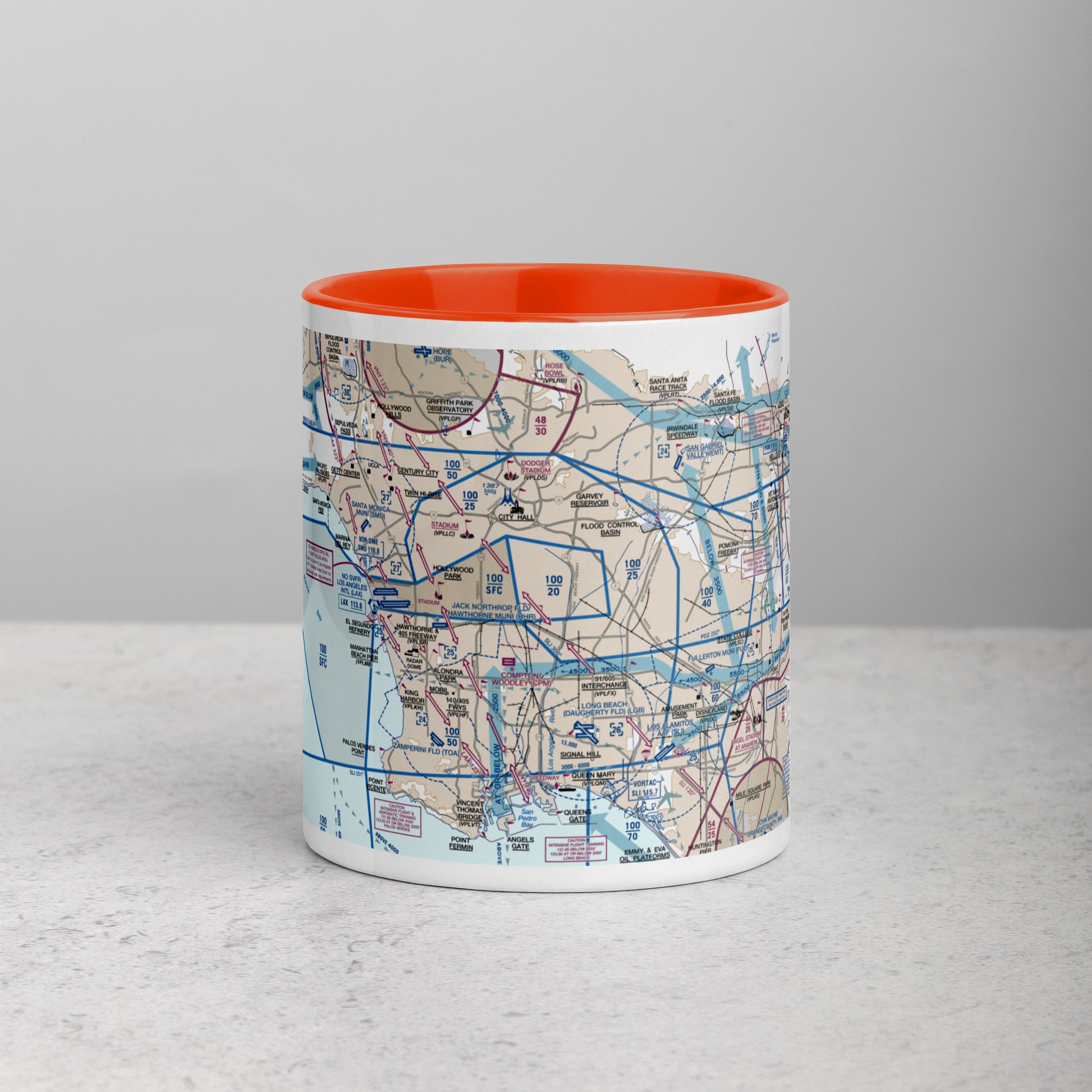 LAX Flyway Chart 11 oz. mug with color inside