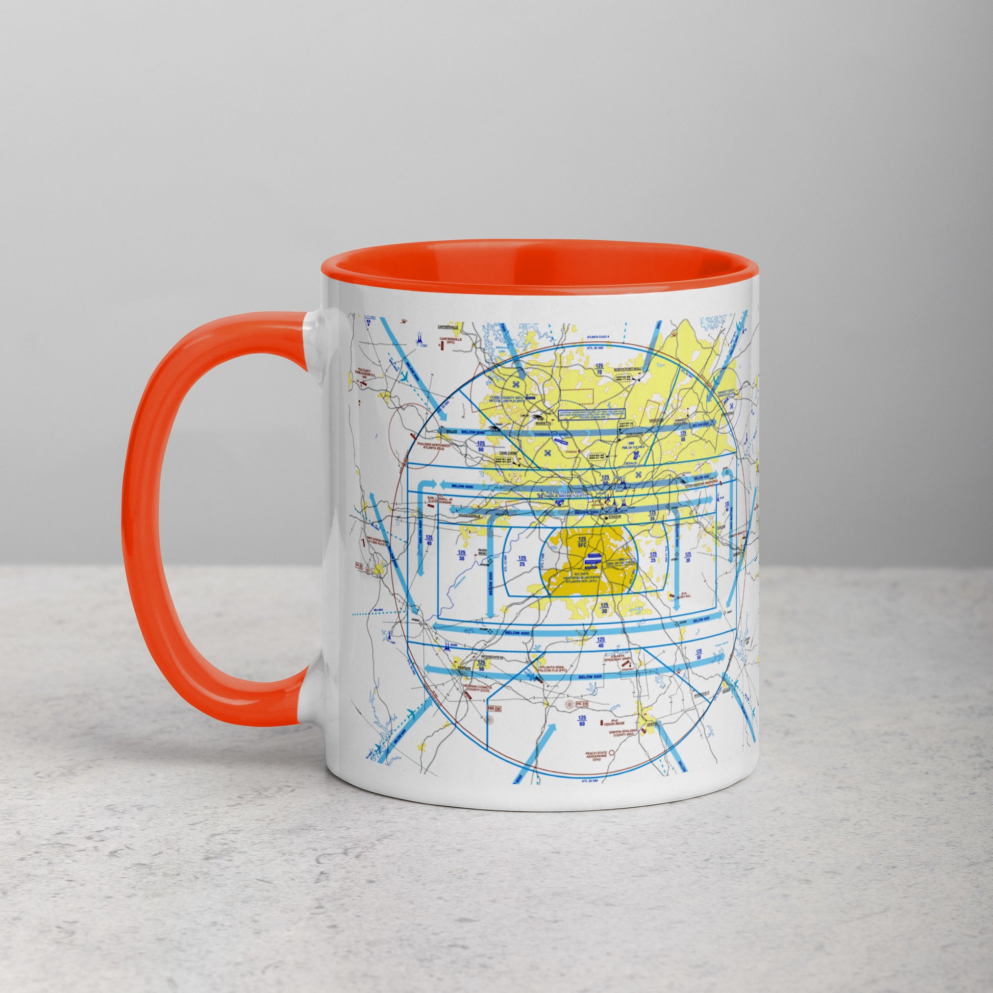 Atlanta Flyway Chart mug with color inside