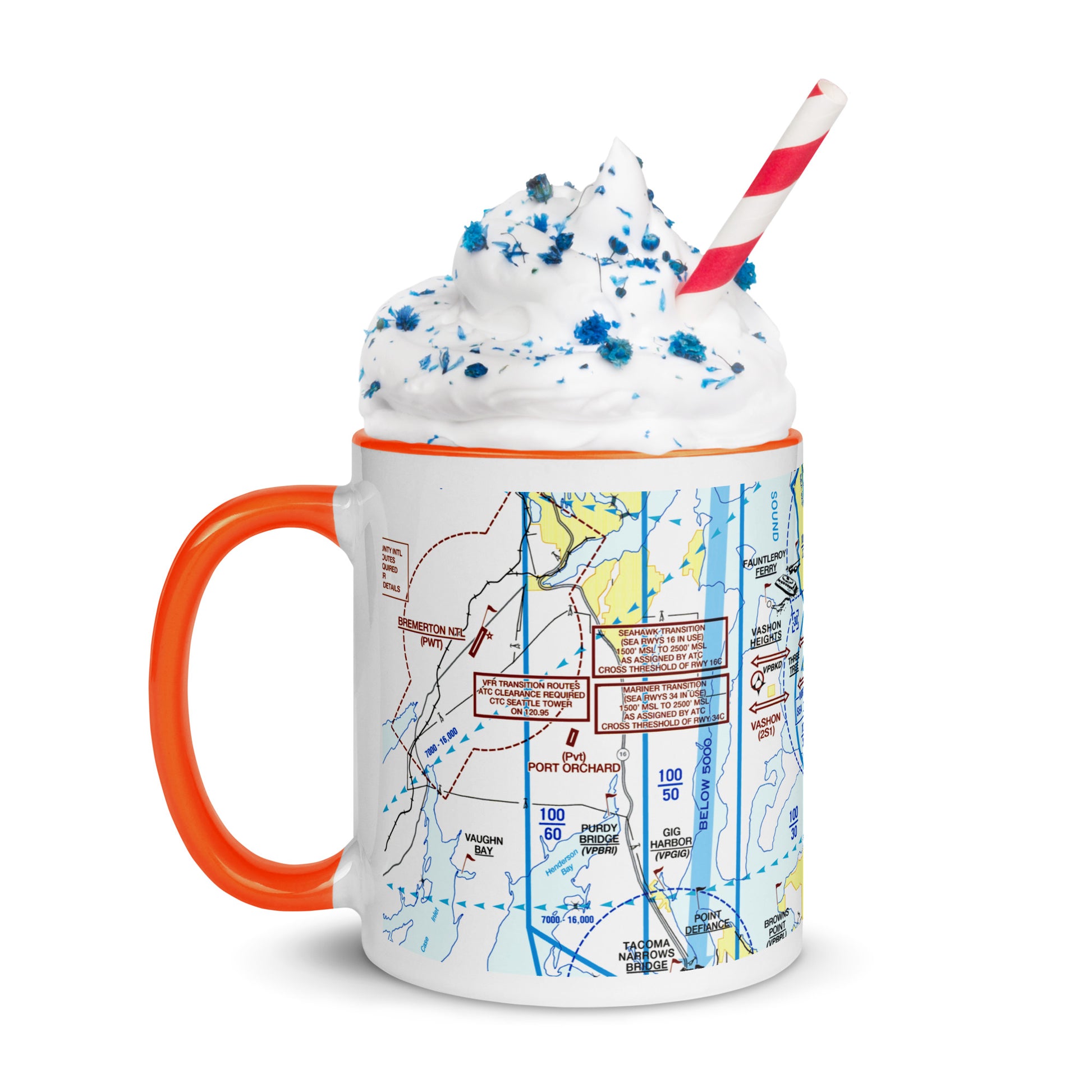 Seattle Flyway Chart 11 oz. mug with color inside