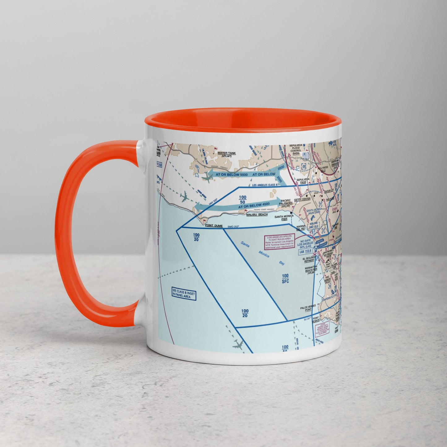LAX Flyway Chart 11 oz. mug with color inside