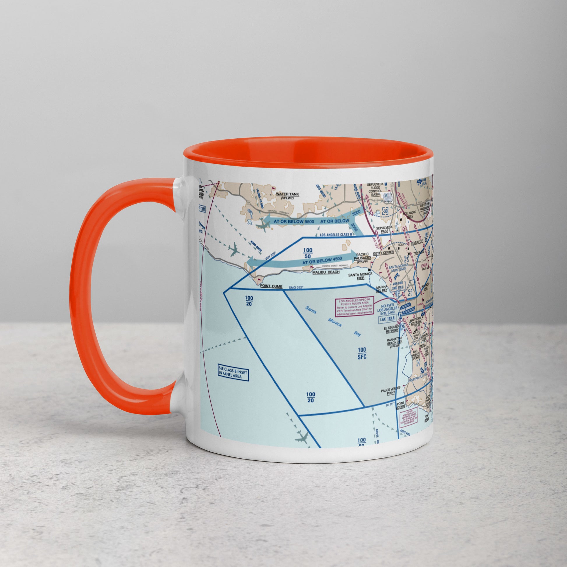 LAX Flyway Chart 11 oz. mug with color inside
