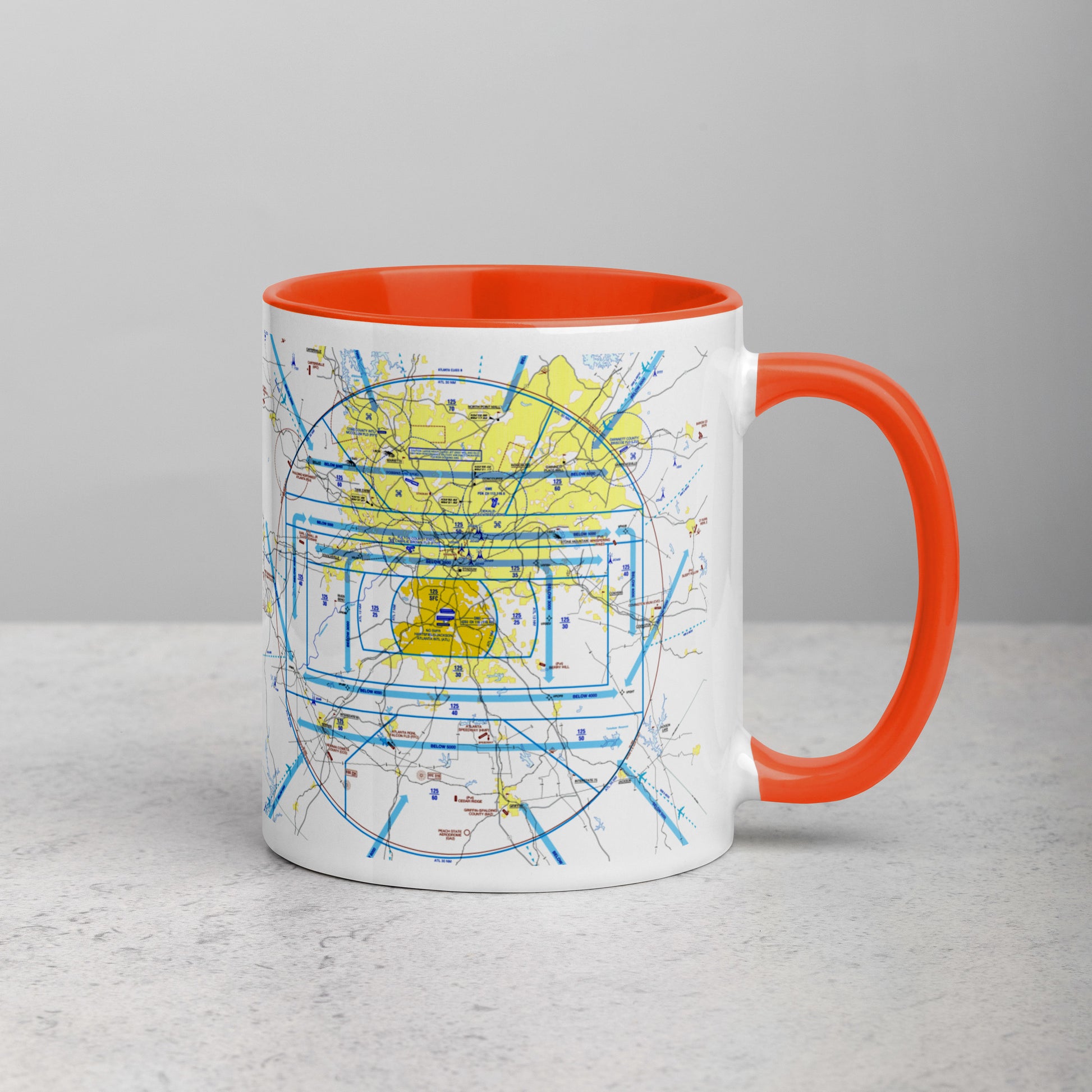 Atlanta Flyway Chart mug with color inside