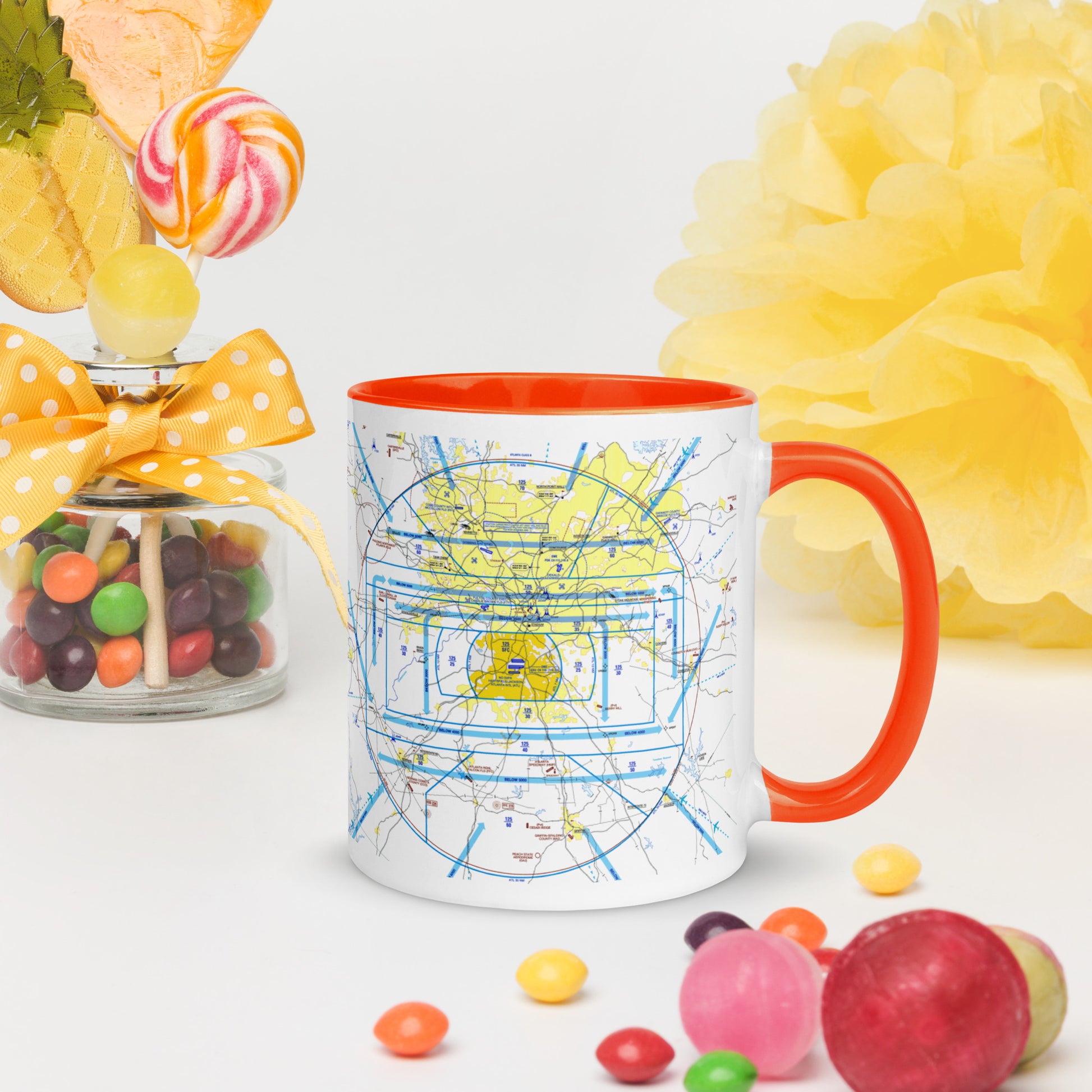 Atlanta Flyway Chart mug with color inside
