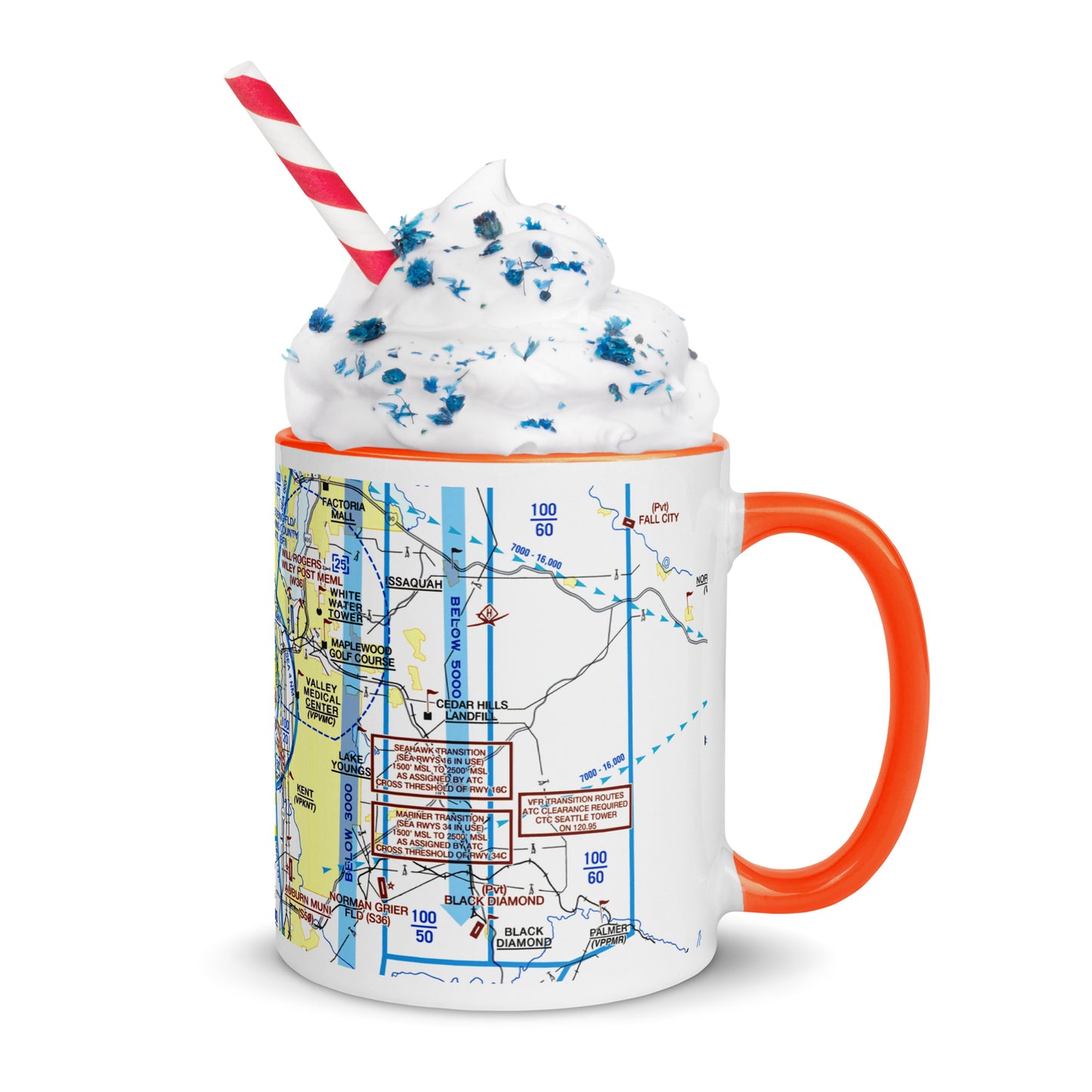Seattle Flyway Chart 11 oz. mug with color inside