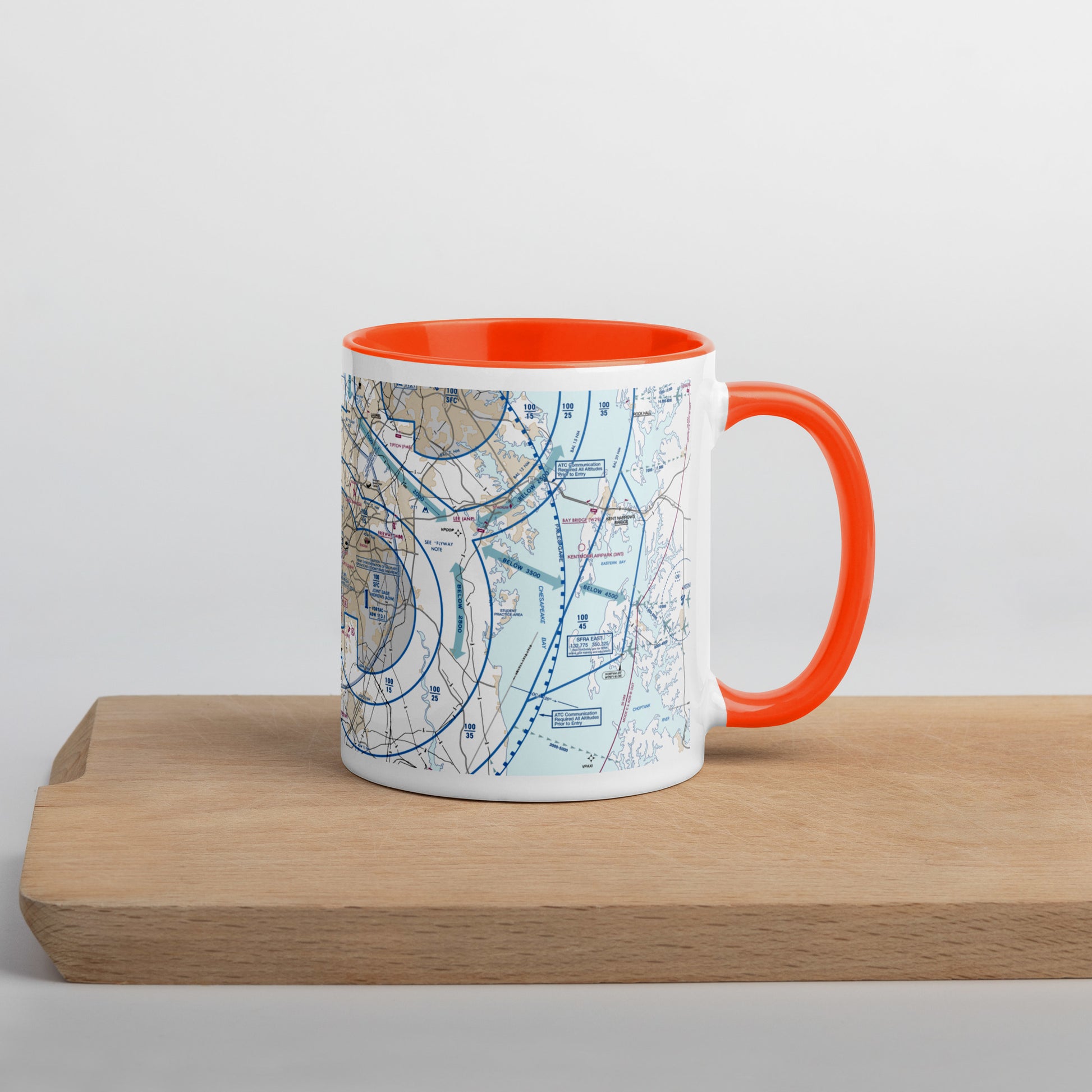 Baltimore-Washington Flyway Chart 11 oz. mug with color inside